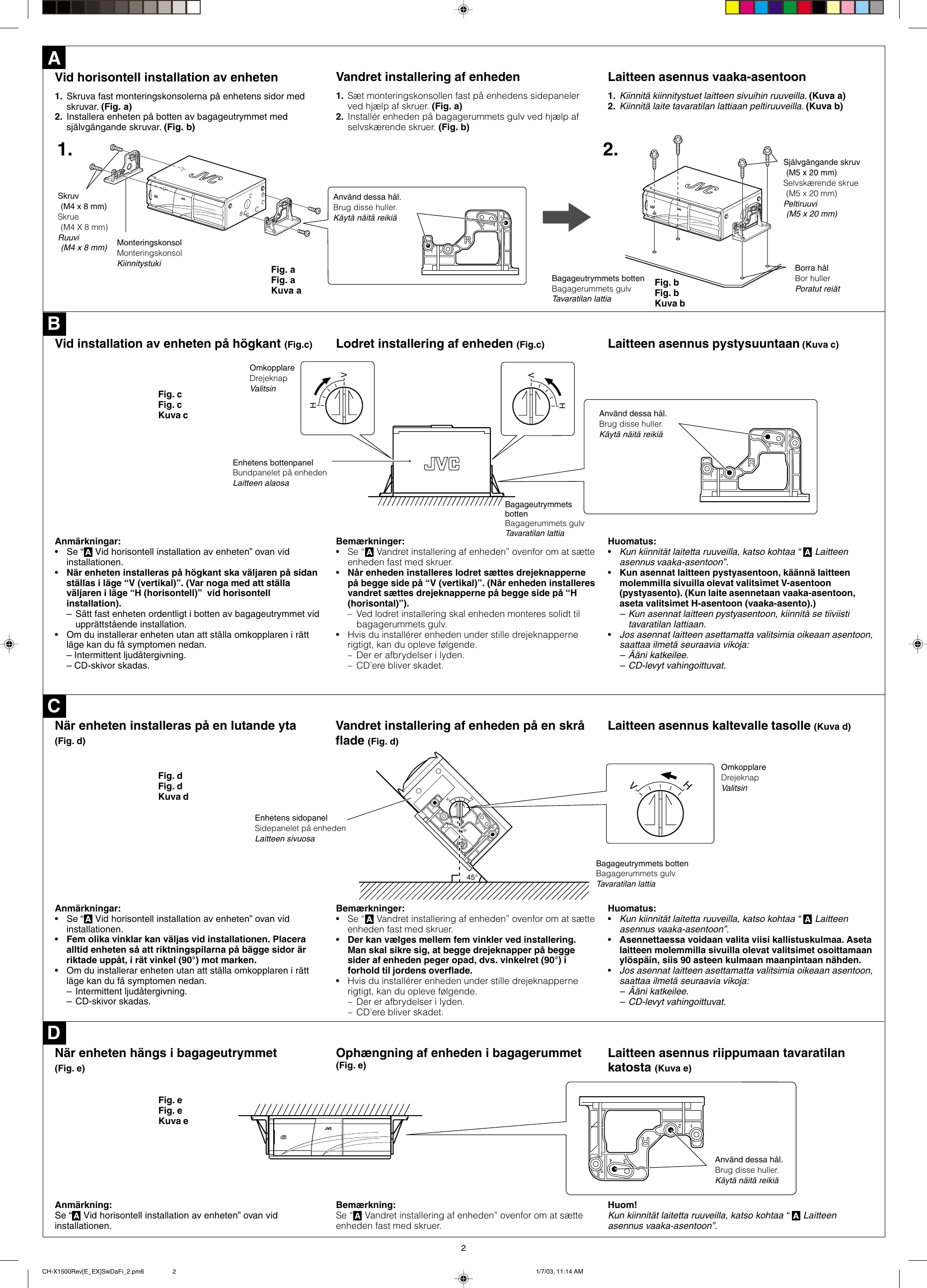 Page 2 of 6 - JVC CH-X1500 User Manual LVT0975-005B