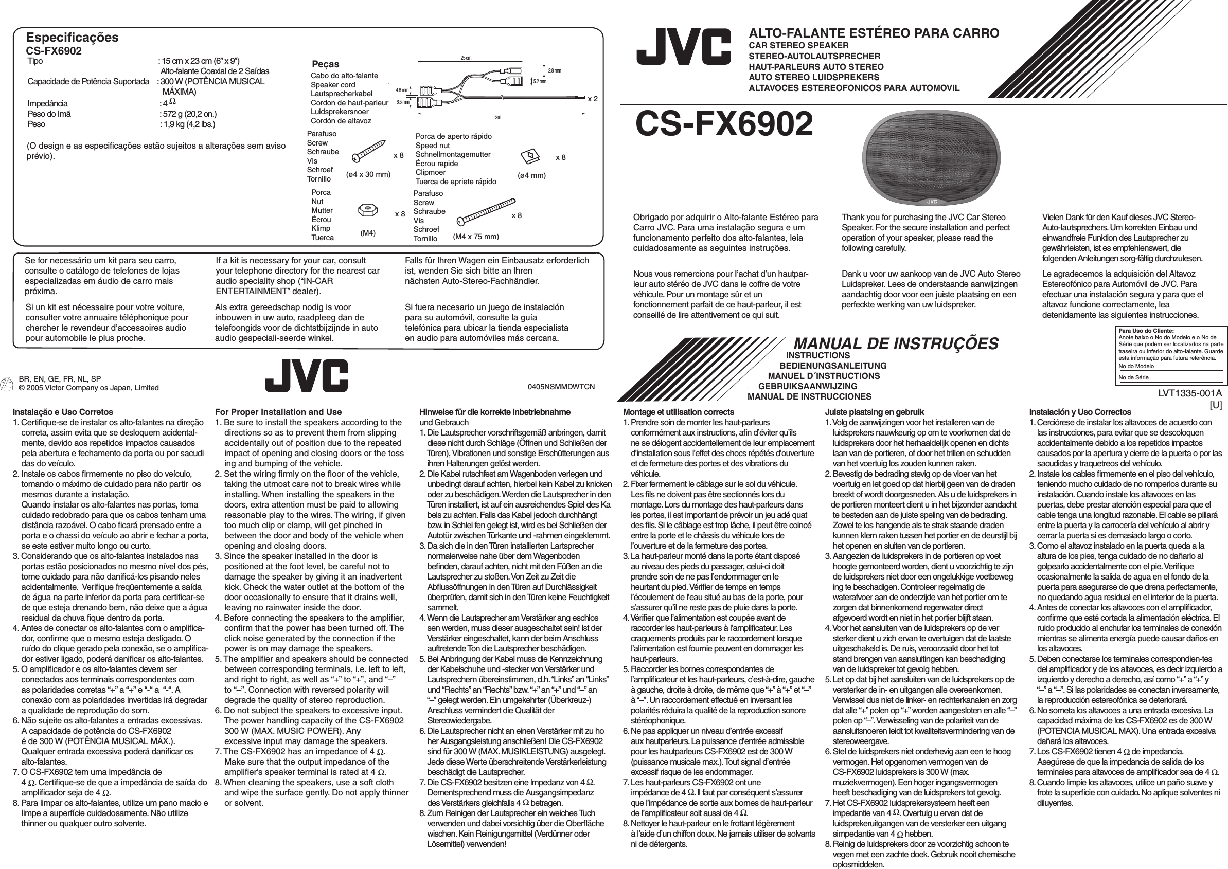 Page 1 of 2 - JVC CS-FX6902 203183_01_POR_4_0062_CS-FX6902_01 User Manual LVT1335-001A