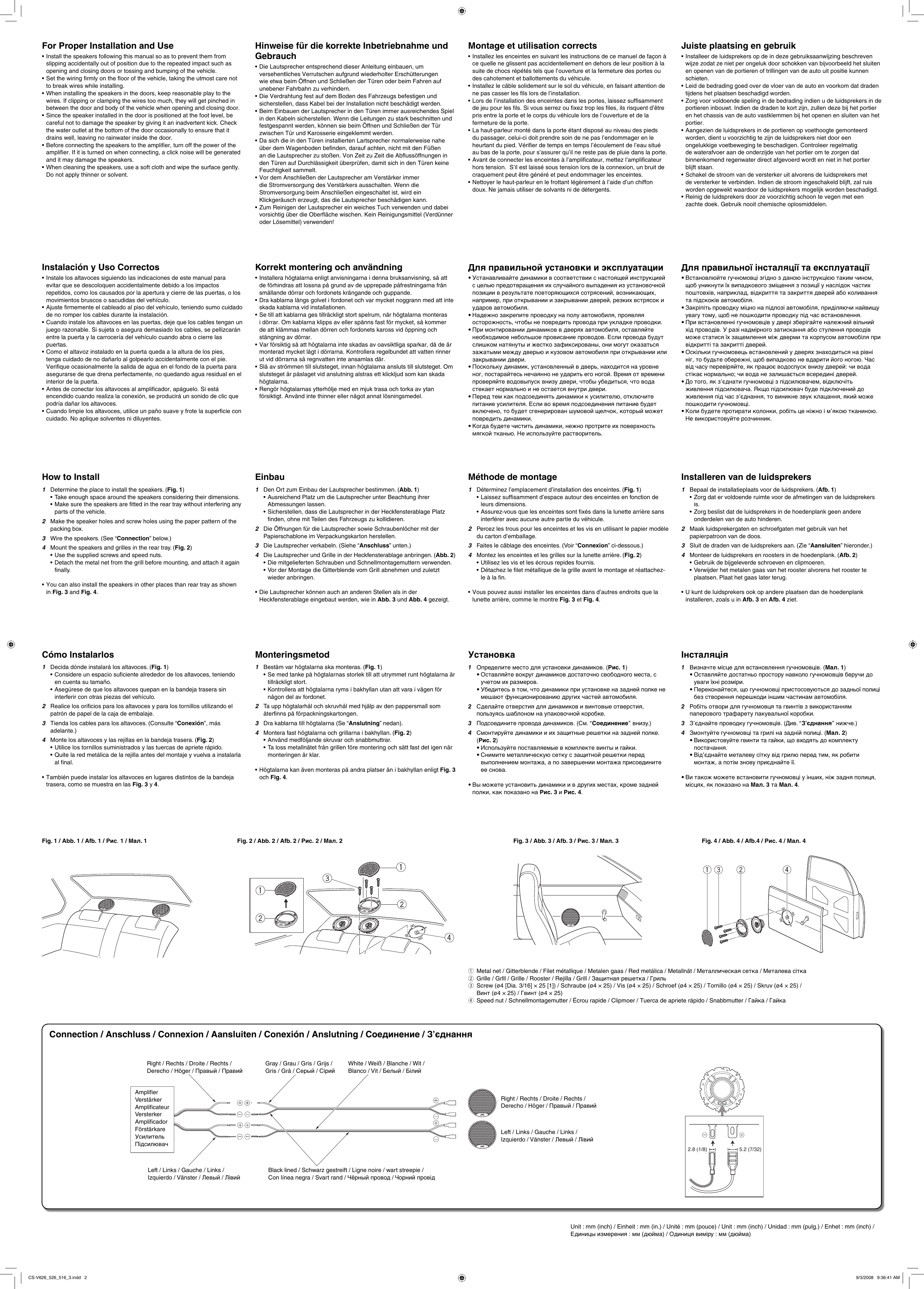 Page 2 of 2 - JVC CS-V516 CS-V626 /CS-V526/ User Manual CS-V516, CS-V526, LVT1917-001A