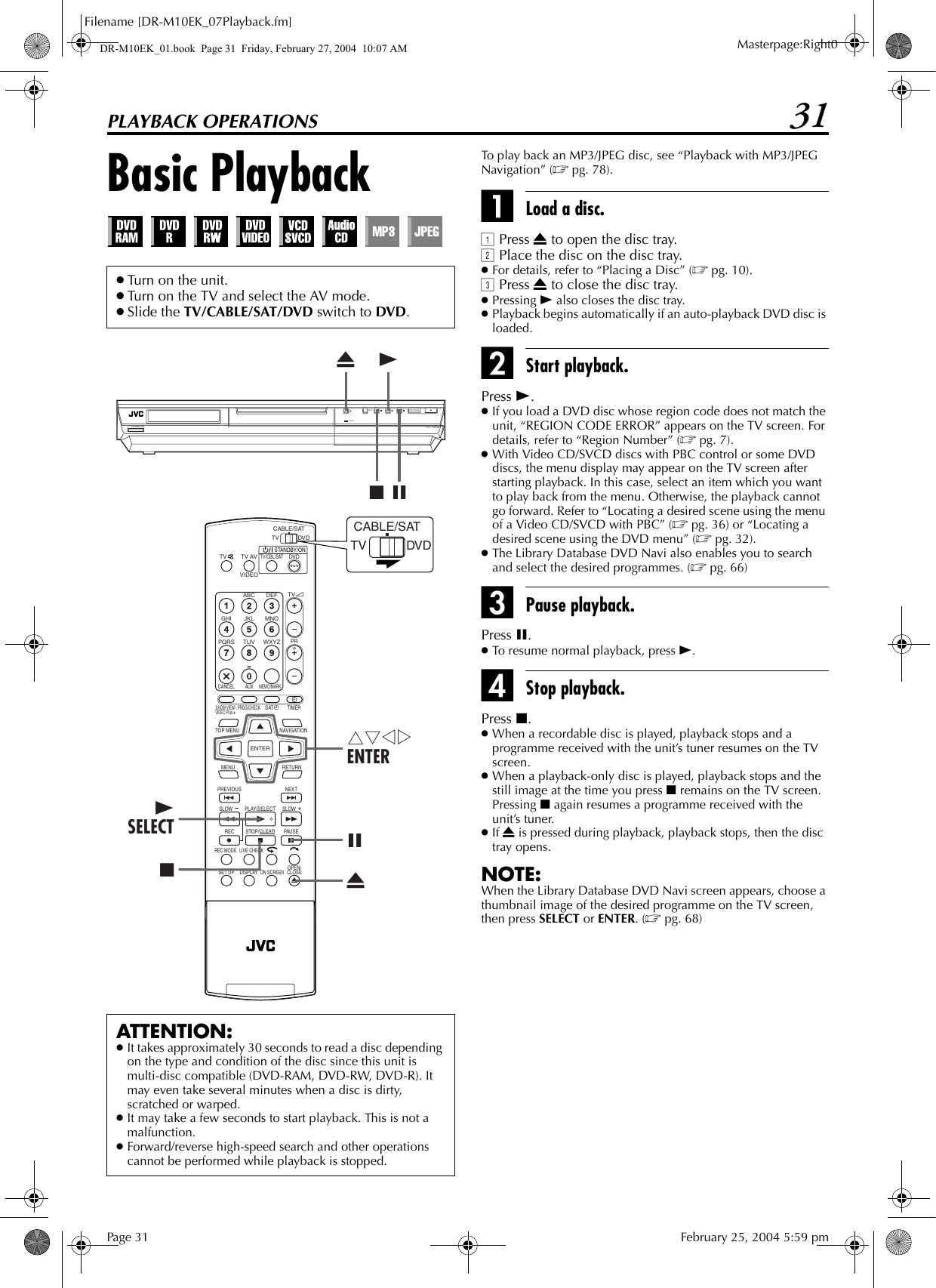 Jvc Dr M10sek M10ek B User Manual Lpt0901 001b