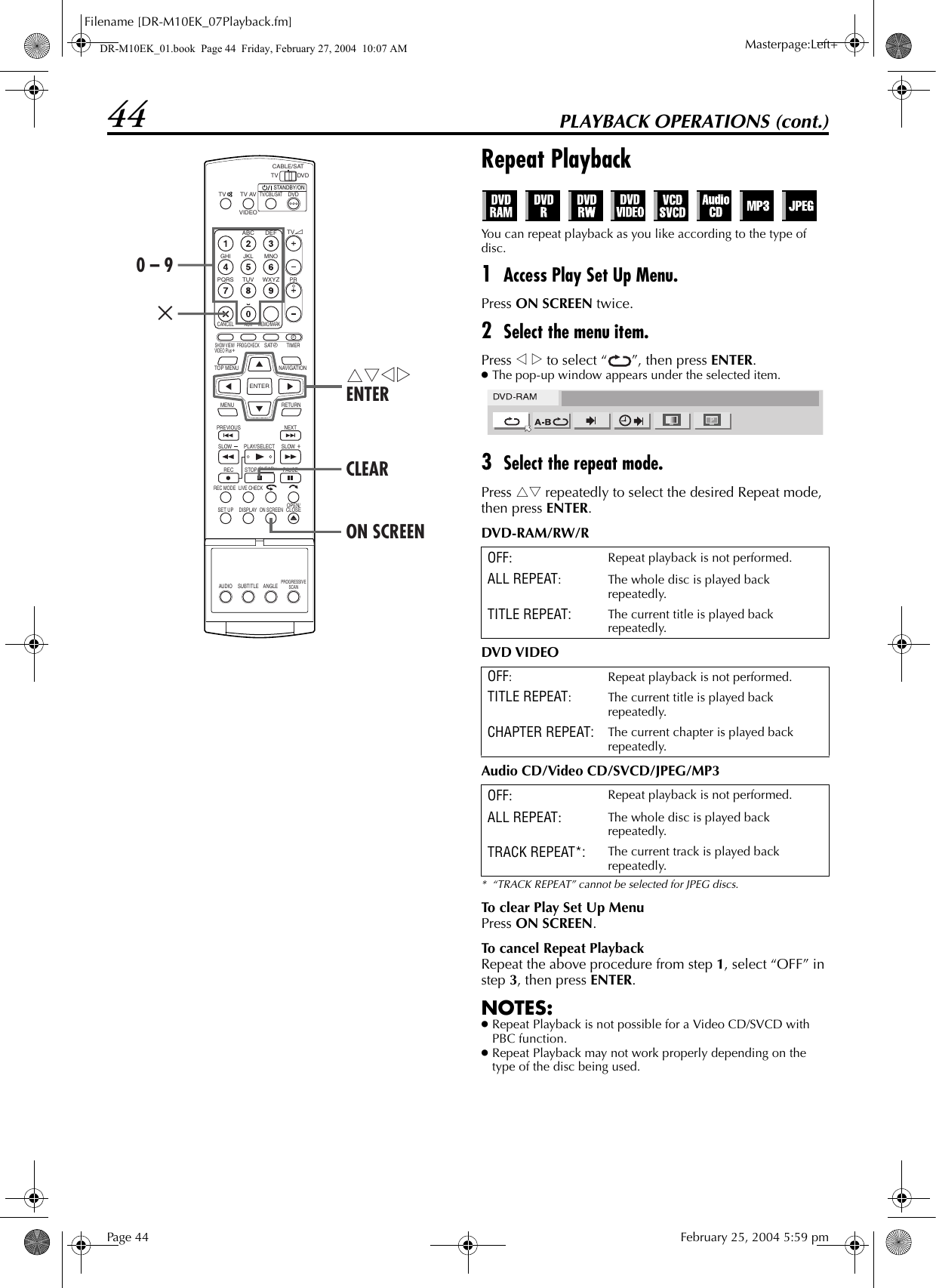 Jvc Dr M10sek M10ek B User Manual Lpt0901 001b