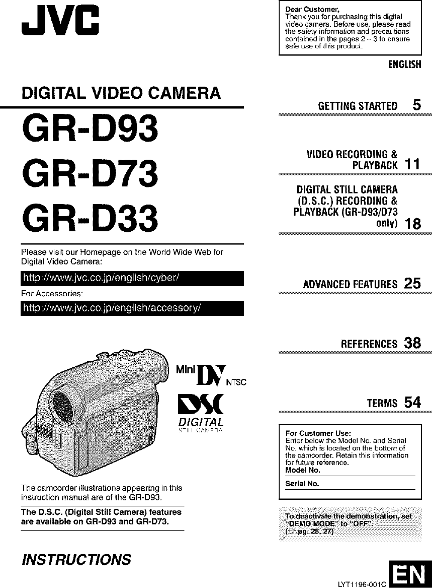 jvc gr-d33u digital mini dv camcorder