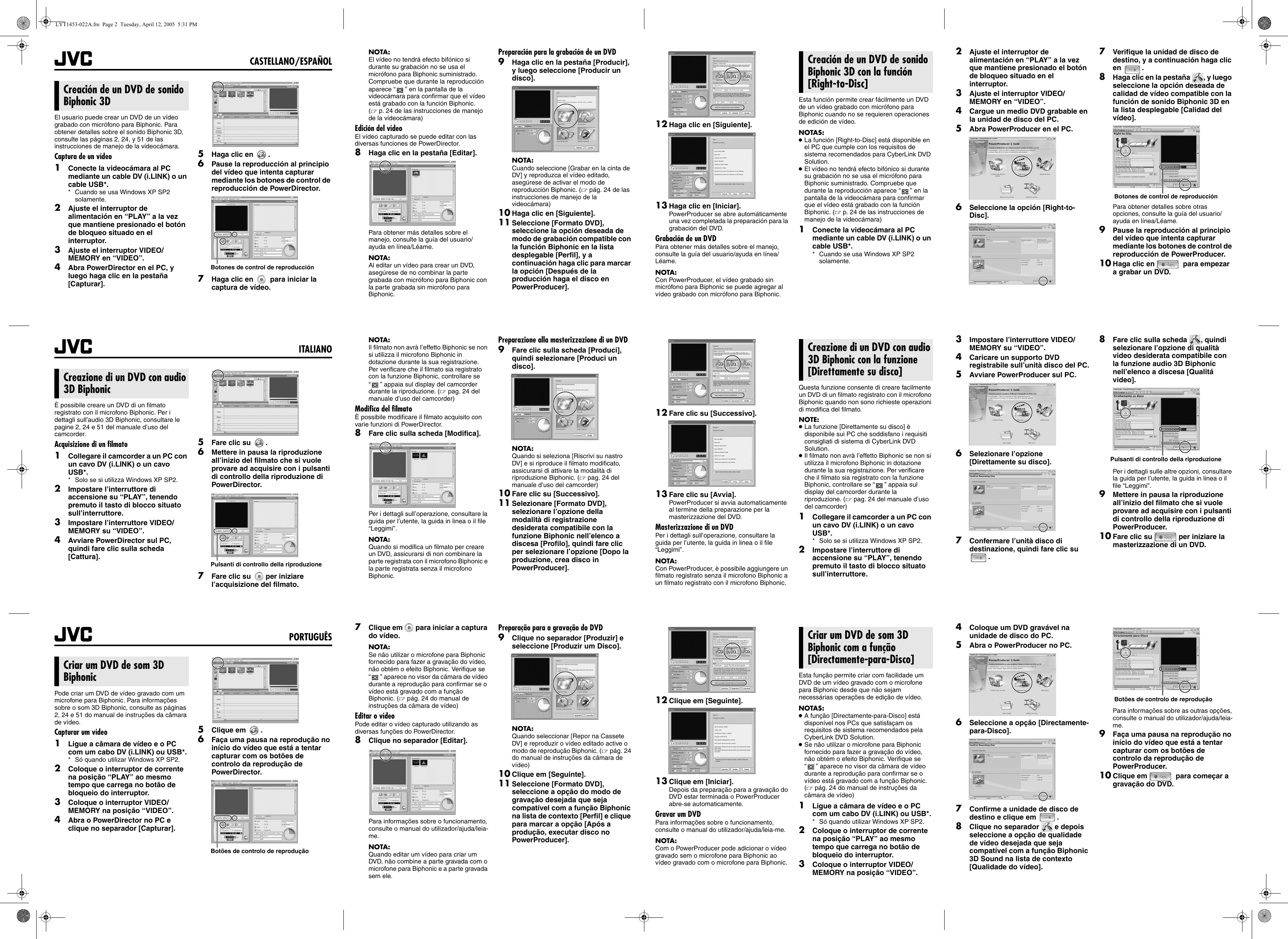 Page 2 of 2 - JVC GR-DF470EX M5D5 (Biphonic) User Manual GR-DF470EX, GR-DF570EX LYT1453-022A