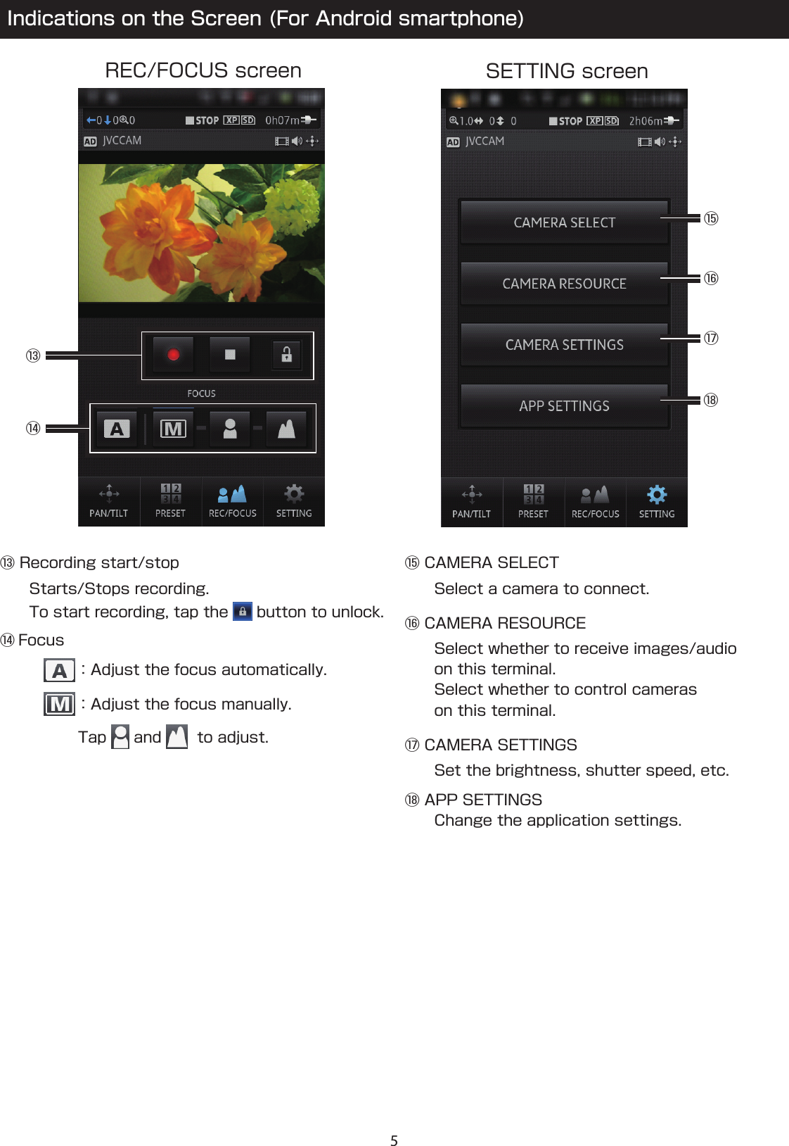 JVC GV LS1BUS LS2 / LS1 User Manual Cam Control App (Android ...