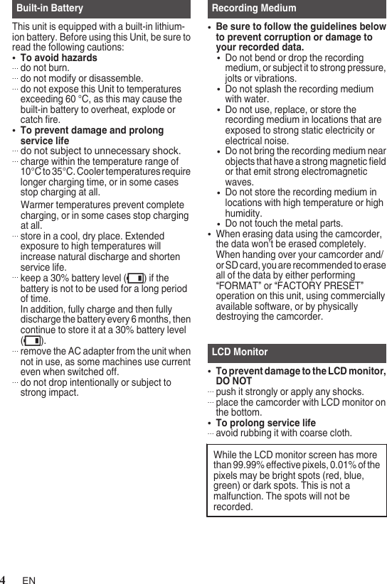 Page 4 of 8 - JVC GZ-R10BAA GZ-R10 [AA] User Manual GZ-R10BAA, GZ-R10RAA LYT2693-001A-M