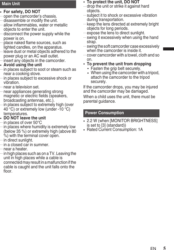 Page 5 of 8 - JVC GZ-R10BAA GZ-R10 [AA] User Manual GZ-R10BAA, GZ-R10RAA LYT2693-001A-M