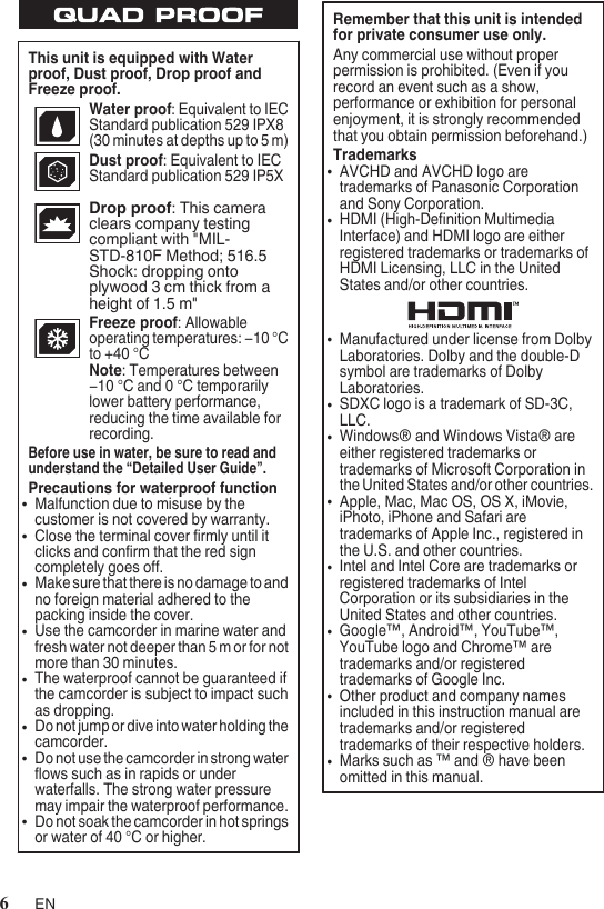 Page 6 of 8 - JVC GZ-R10BAA GZ-R10 [AA] User Manual GZ-R10BAA, GZ-R10RAA LYT2693-001A-M