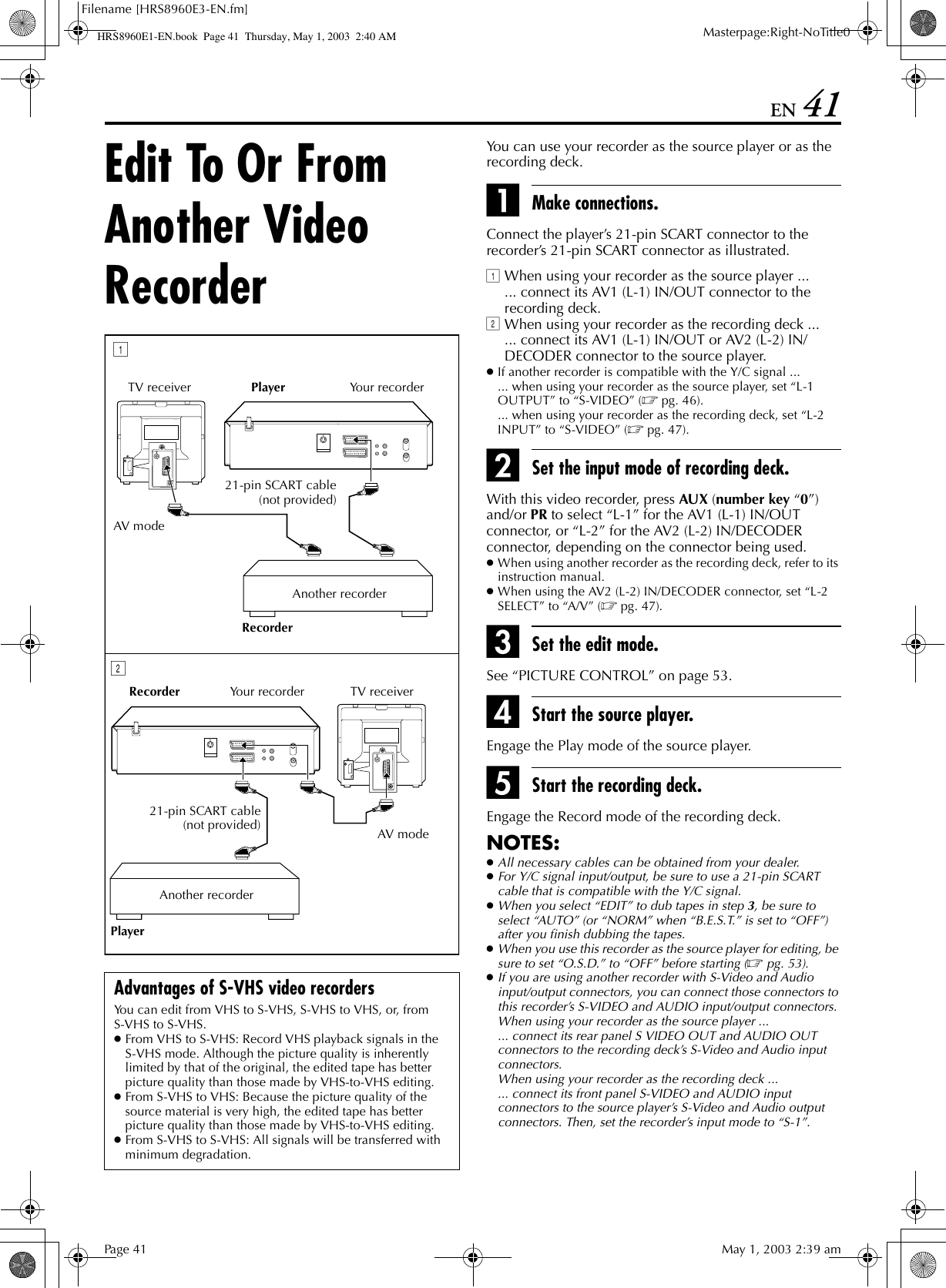 Jvc Hr S60ex Hrs60e1 En User Manual Lpt0754 001b