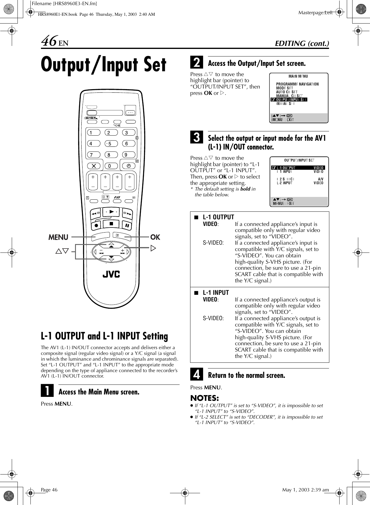 Jvc Hr S60ex Hrs60e1 En User Manual Lpt0754 001b