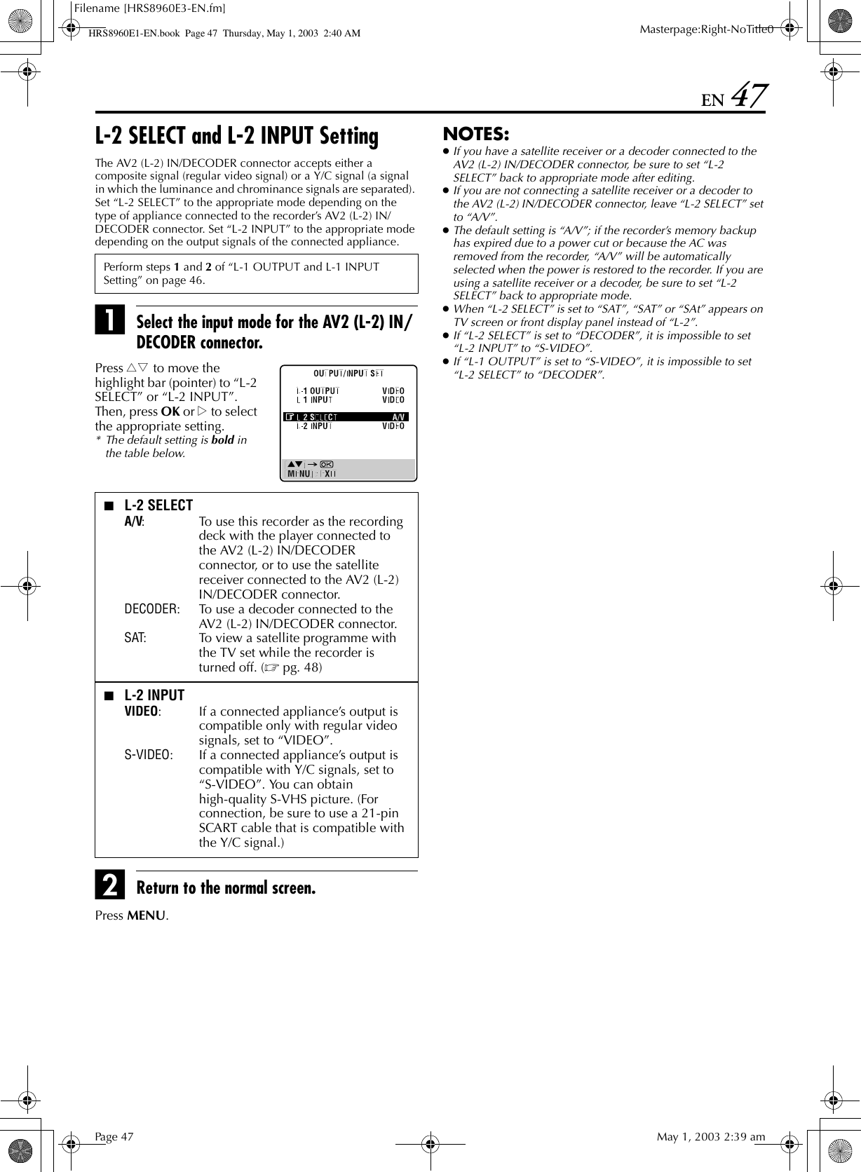 Jvc Hr S60ex Hrs60e1 En User Manual Lpt0754 001b