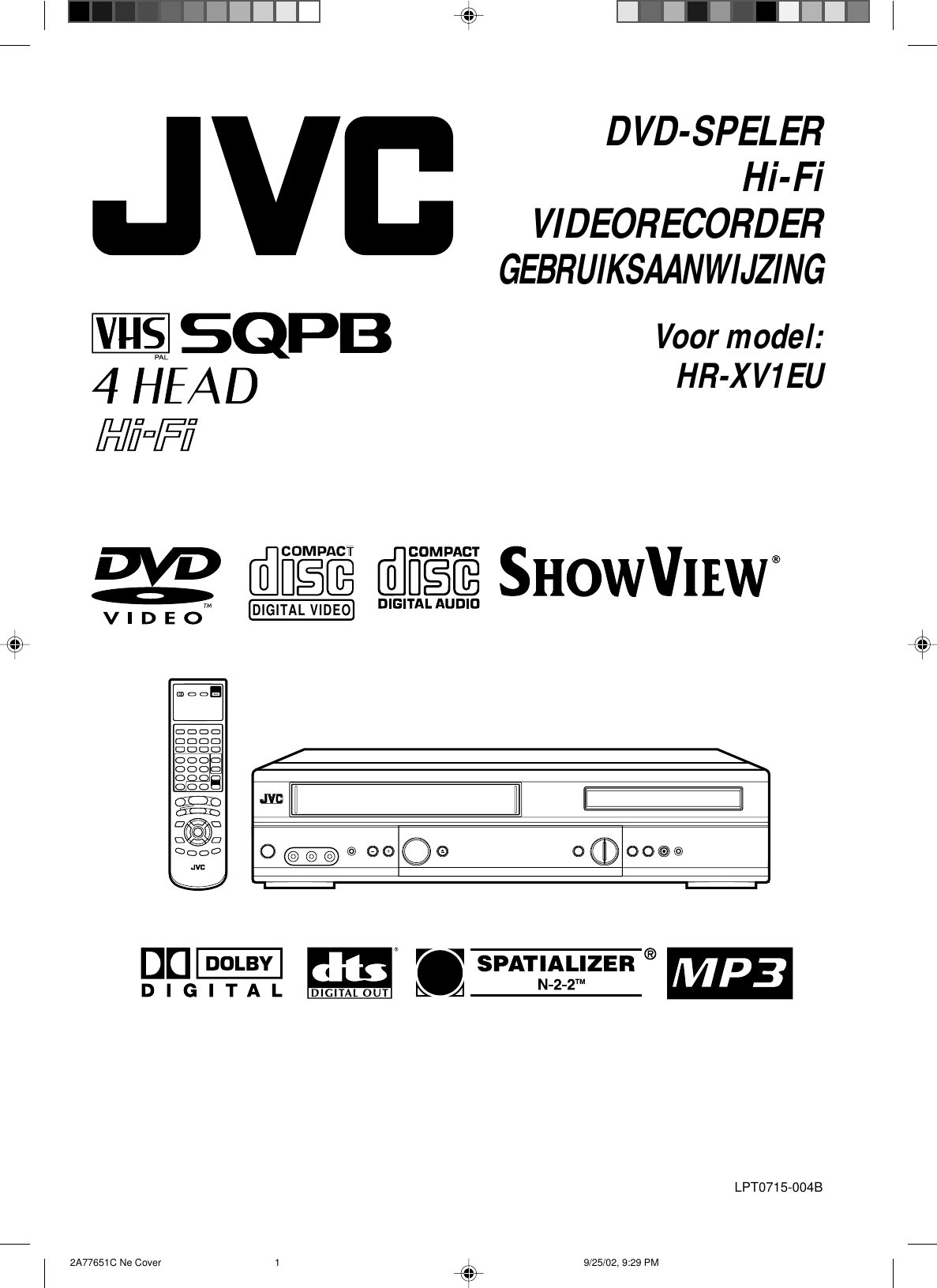 JVC HR XV1EU User Manual LPT0715 004B