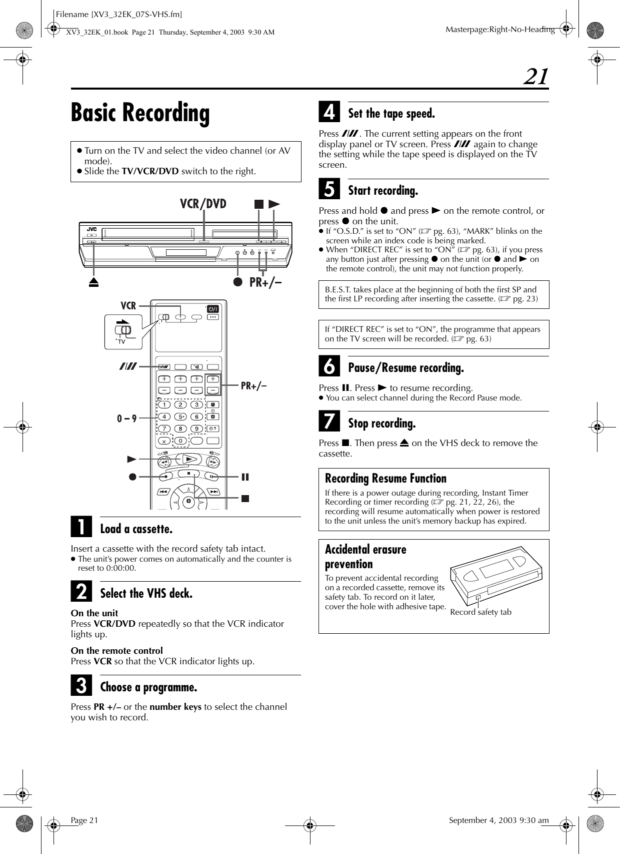 Jvc Hr Xv32ek Xv3 32ek User Manual Xv32ek Xv3ek Lpt0865 001a