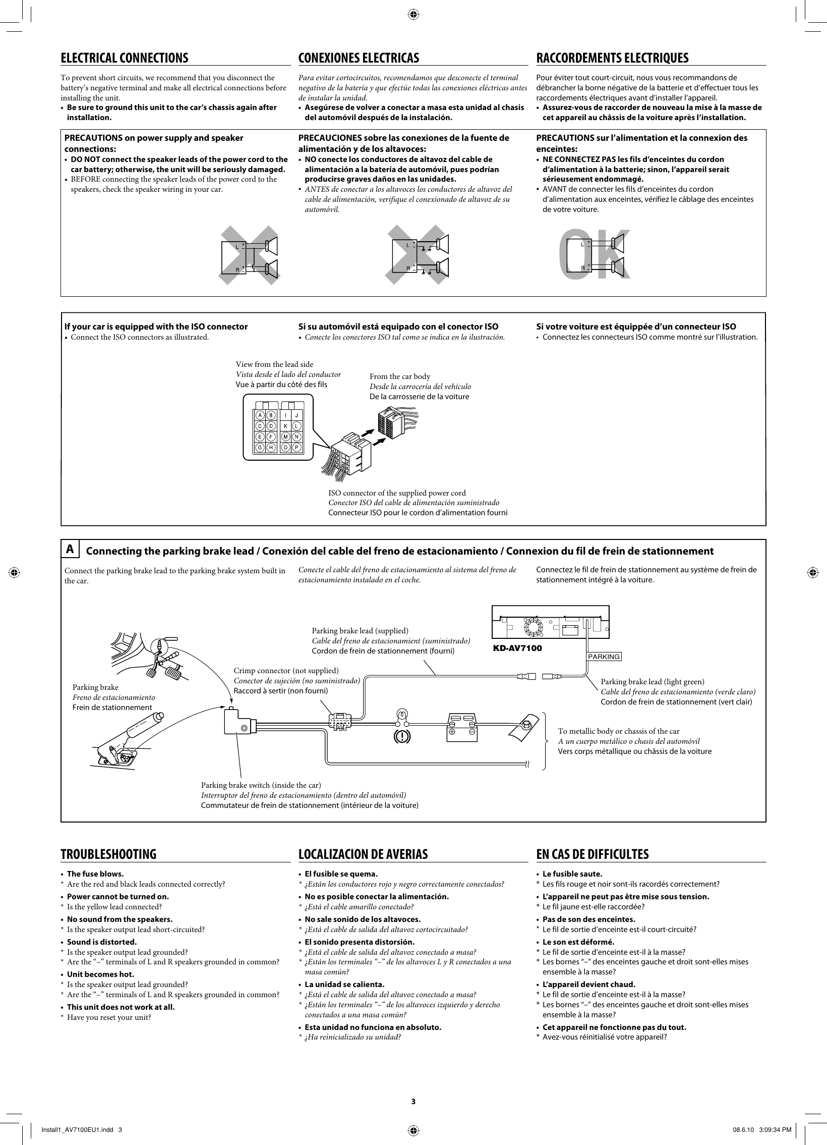 Page 3 of 6 - JVC KD-AV7100EUKD-AV7100US KD-AV7100[EU/US] INSTALL MANUAL User LVT1823-005C