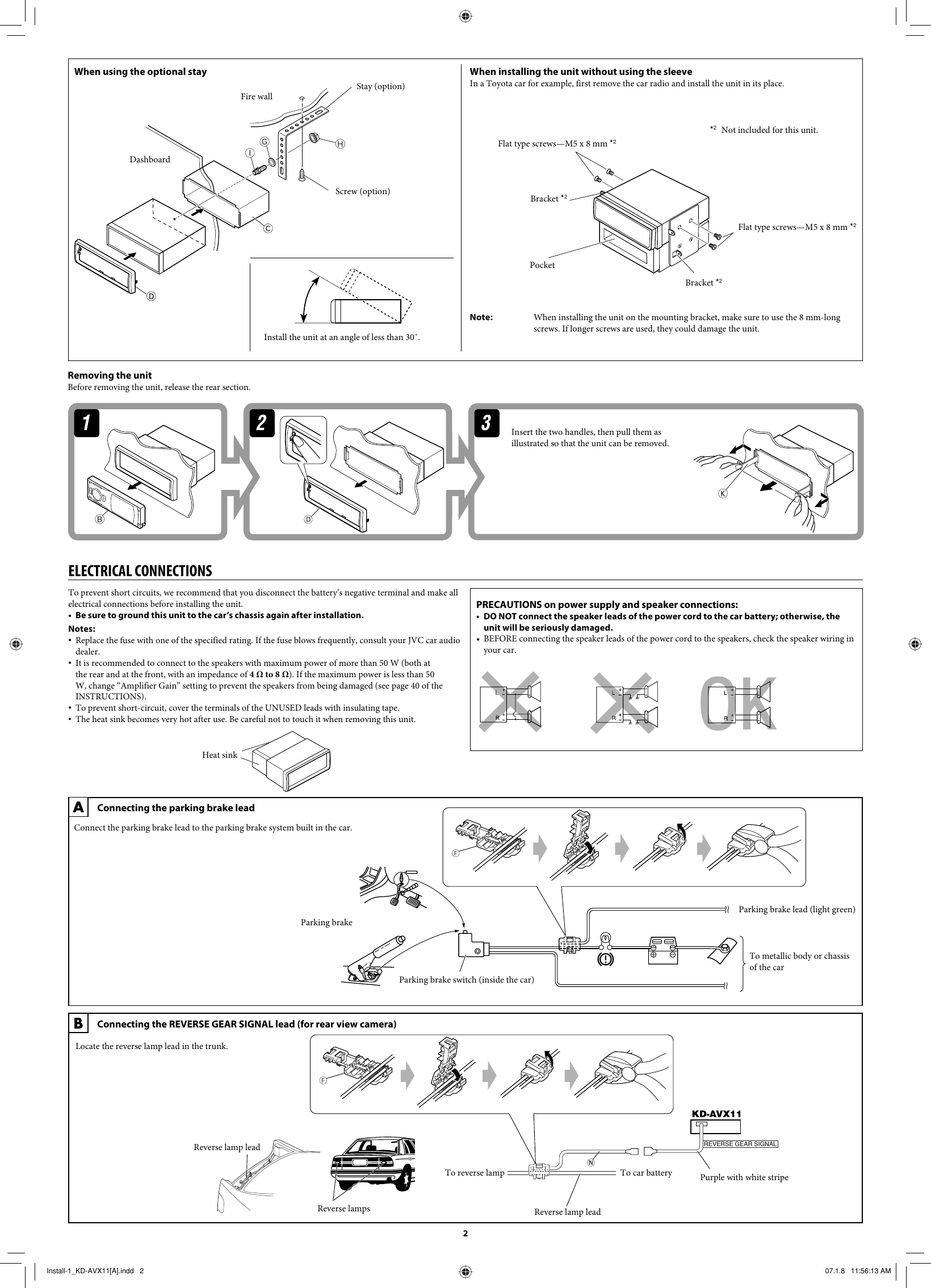 Page 2 of 4 - JVC KD-AVX11A KD-AVX11 Installation [A] User Manual LVT1657-006A