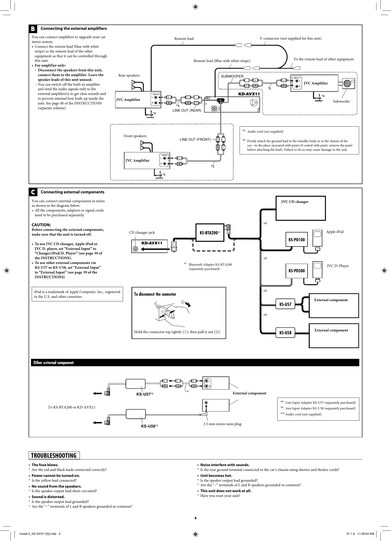 Page 4 of 4 - JVC KD-AVX11A KD-AVX11 Installation [A] User Manual LVT1657-006A