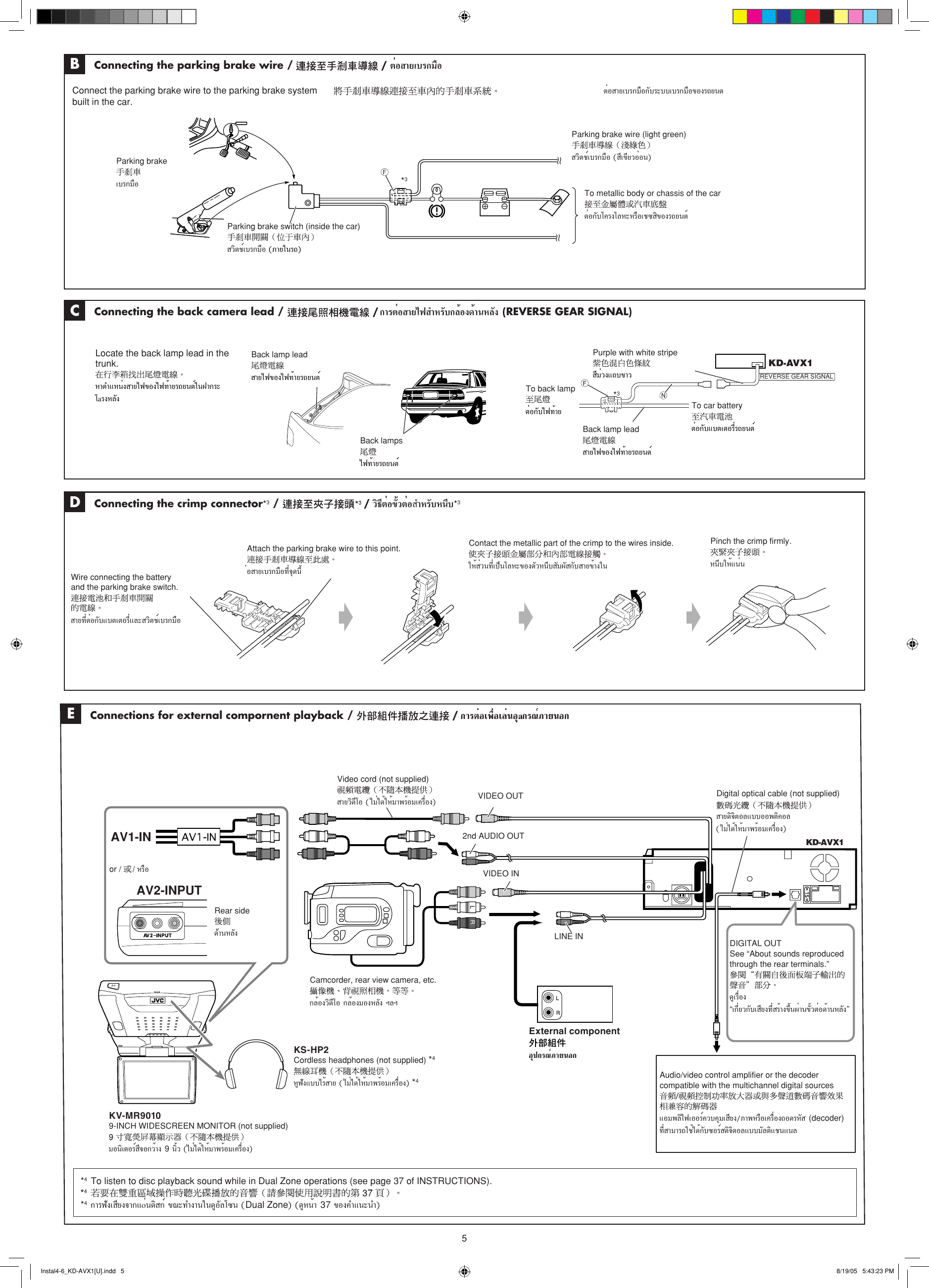 Page 5 of 6 - JVC KD-AVX1A/U/UT Instal1-3_KD-AVX1[U] User Manual LVT1324-005A