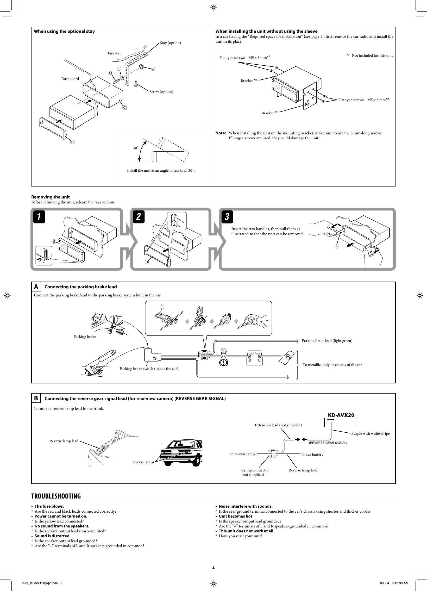 Page 2 of 4 - JVC KD-AVX20A KD-AVX20 User Manual LVT1940-014A