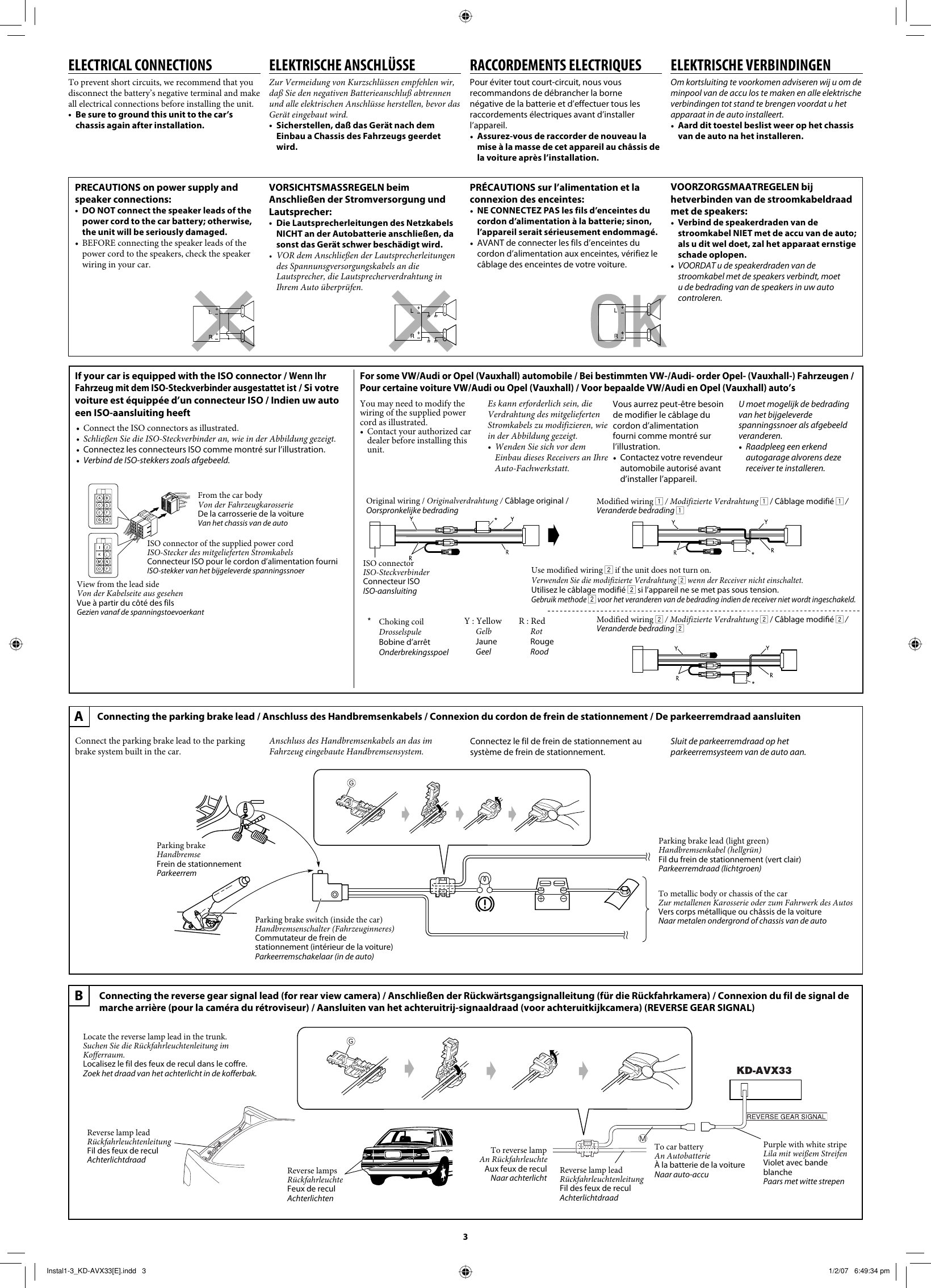 Page 3 of 6 - JVC KD-AVX33E Instal1-3_KD-AVX33[E] User Manual LVT1659-004A