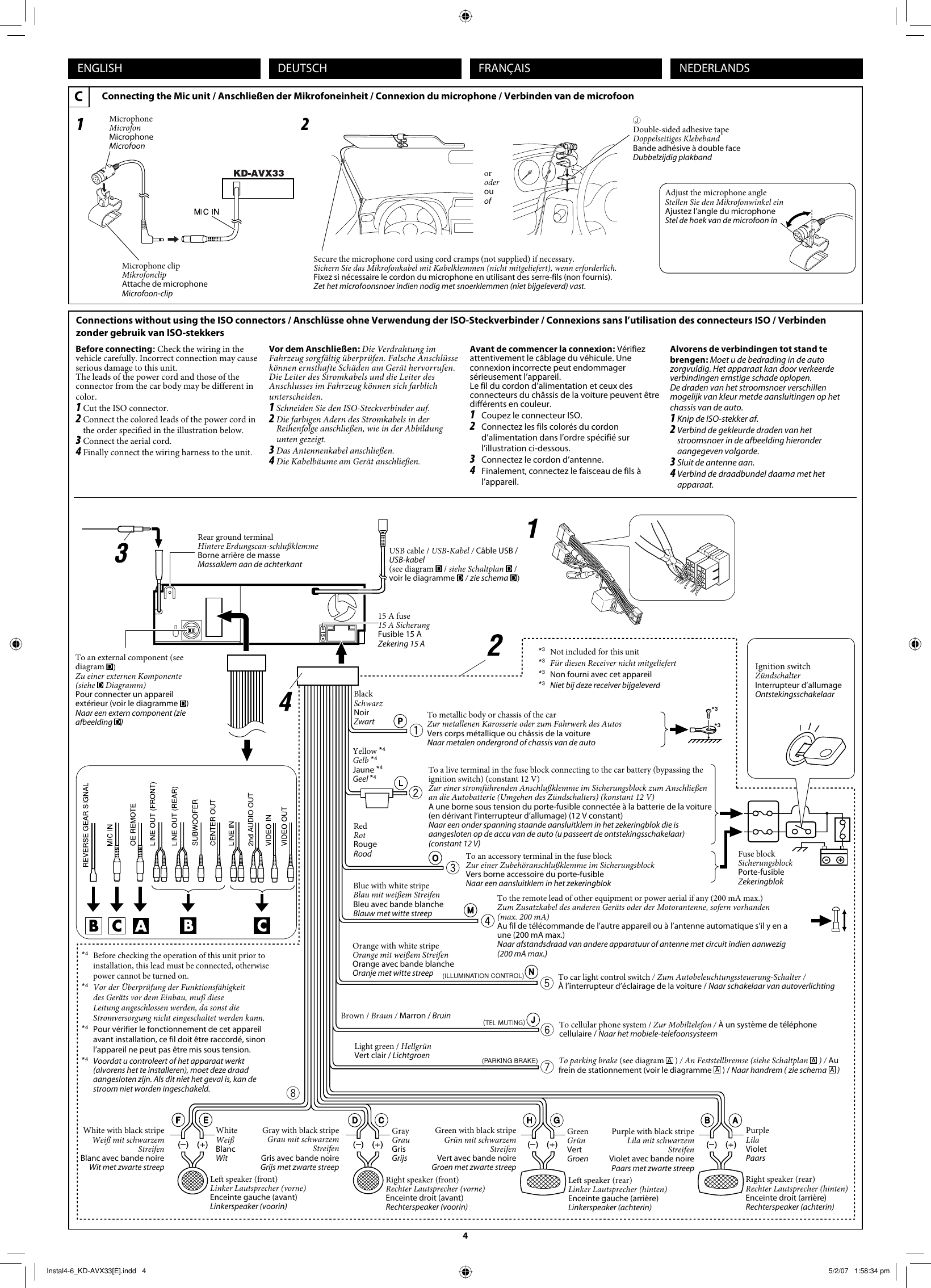 Page 4 of 6 - JVC KD-AVX33E Instal1-3_KD-AVX33[E] User Manual LVT1659-004A