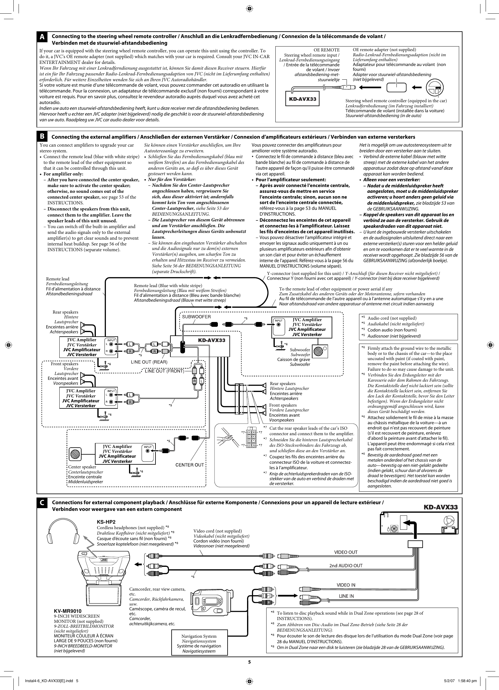 Page 5 of 6 - JVC KD-AVX33E Instal1-3_KD-AVX33[E] User Manual LVT1659-004A