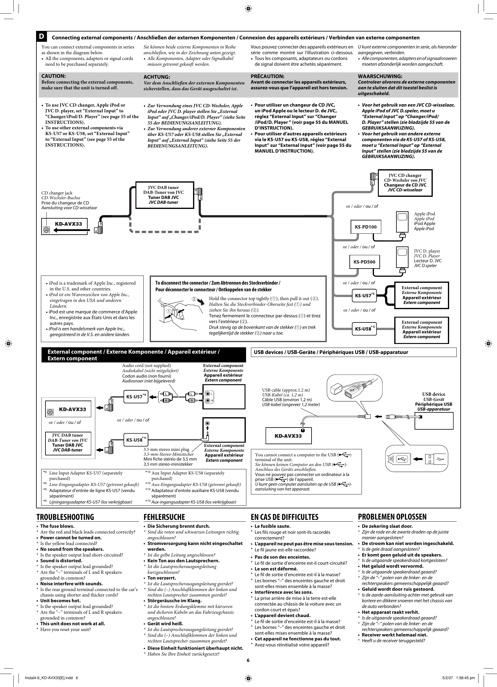 Page 6 of 6 - JVC KD-AVX33E Instal1-3_KD-AVX33[E] User Manual LVT1659-004A