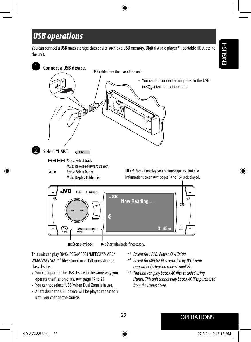 Jvc Kd Avx33u Avx33 User Manual Lvt1708 002a