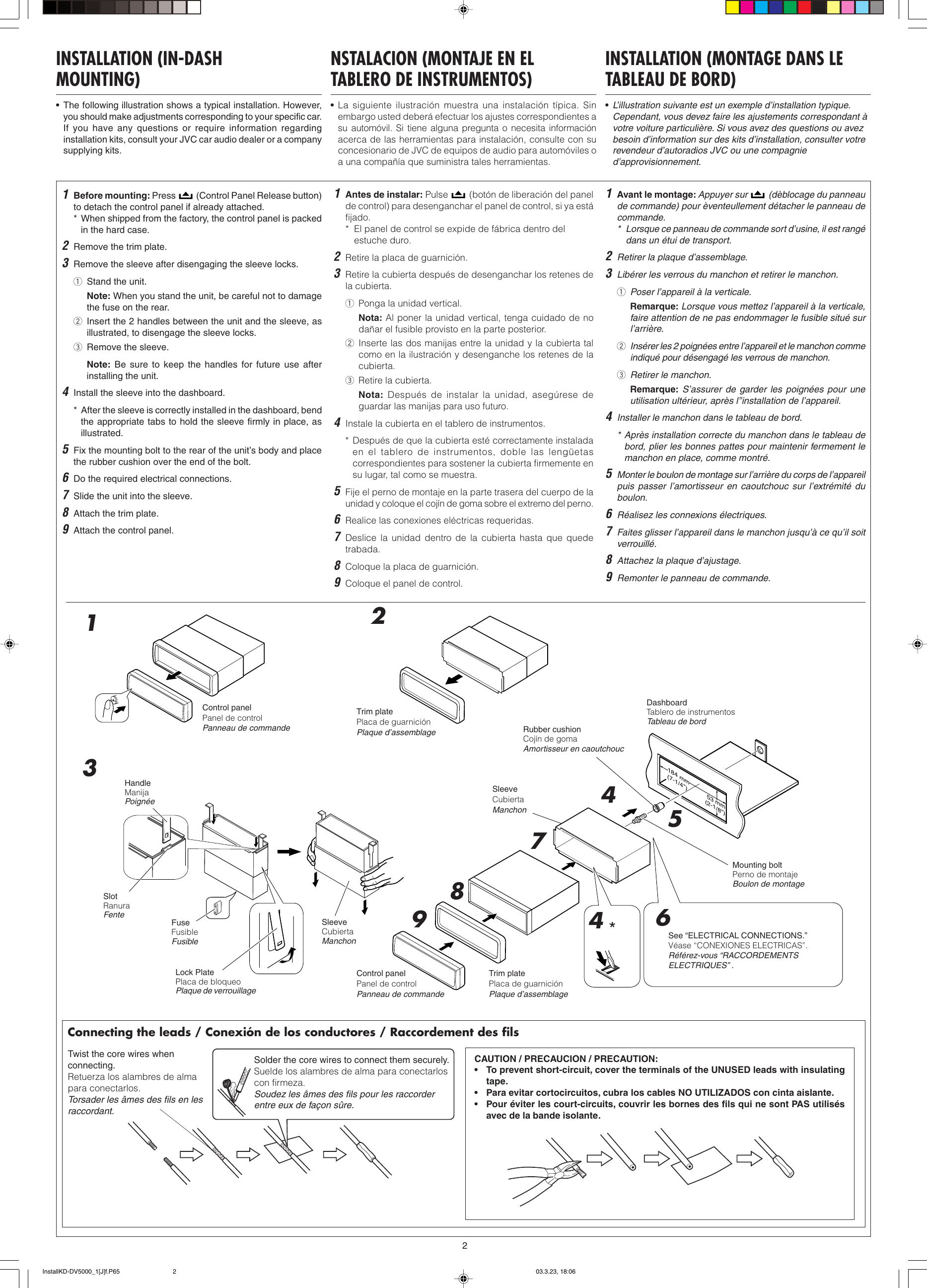 Page 2 of 6 - JVC KD-DV5000 InstallKD-DV5000_1[J]f.P65 User Manual LVT1053-002A