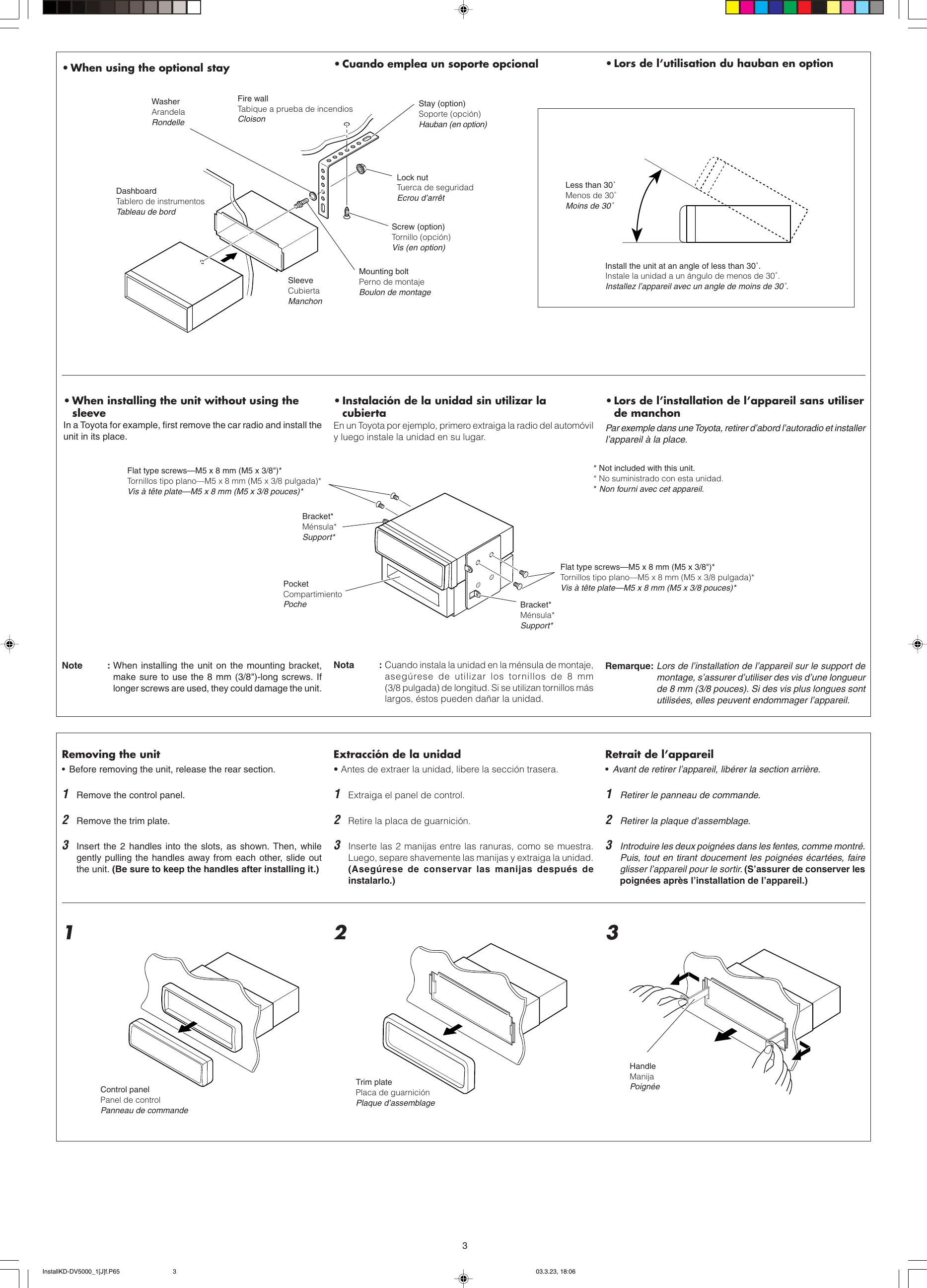 Page 3 of 6 - JVC KD-DV5000 InstallKD-DV5000_1[J]f.P65 User Manual LVT1053-002A