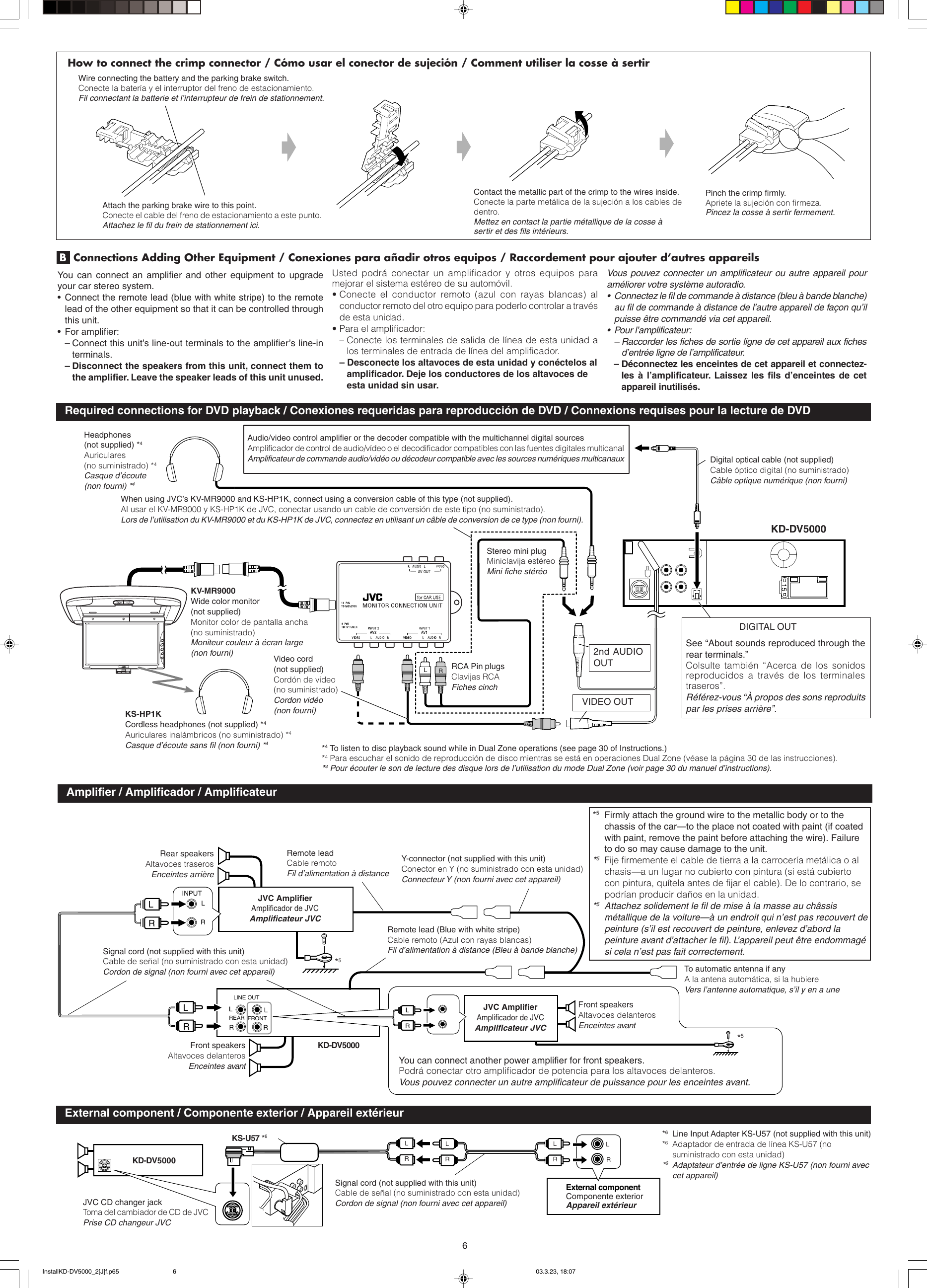 Page 6 of 6 - JVC KD-DV5000 InstallKD-DV5000_1[J]f.P65 User Manual LVT1053-002A