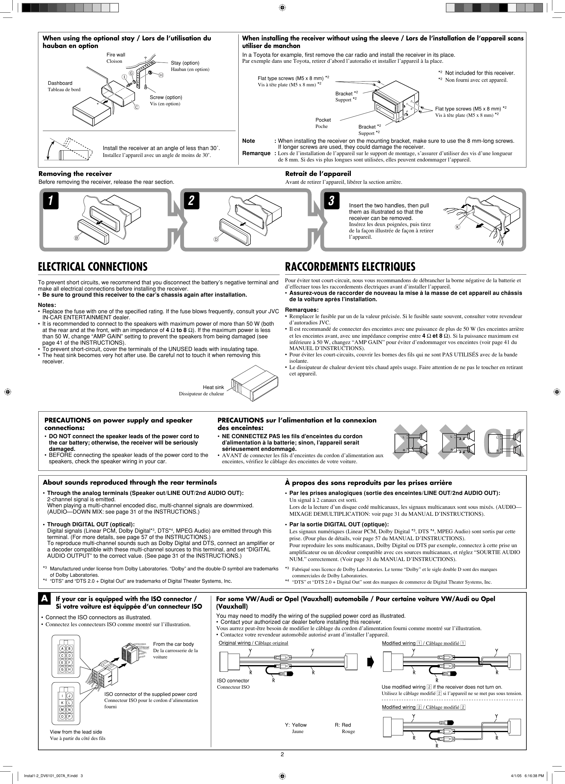 Page 2 of 4 - JVC KD-DV6101EU Instal1-2_DV6101_007A_f User Manual GET0280-007B