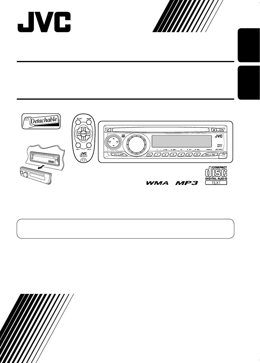 Jvc Kd G425un Cover Kd G425 U Uh F User Manual Get0350 004a