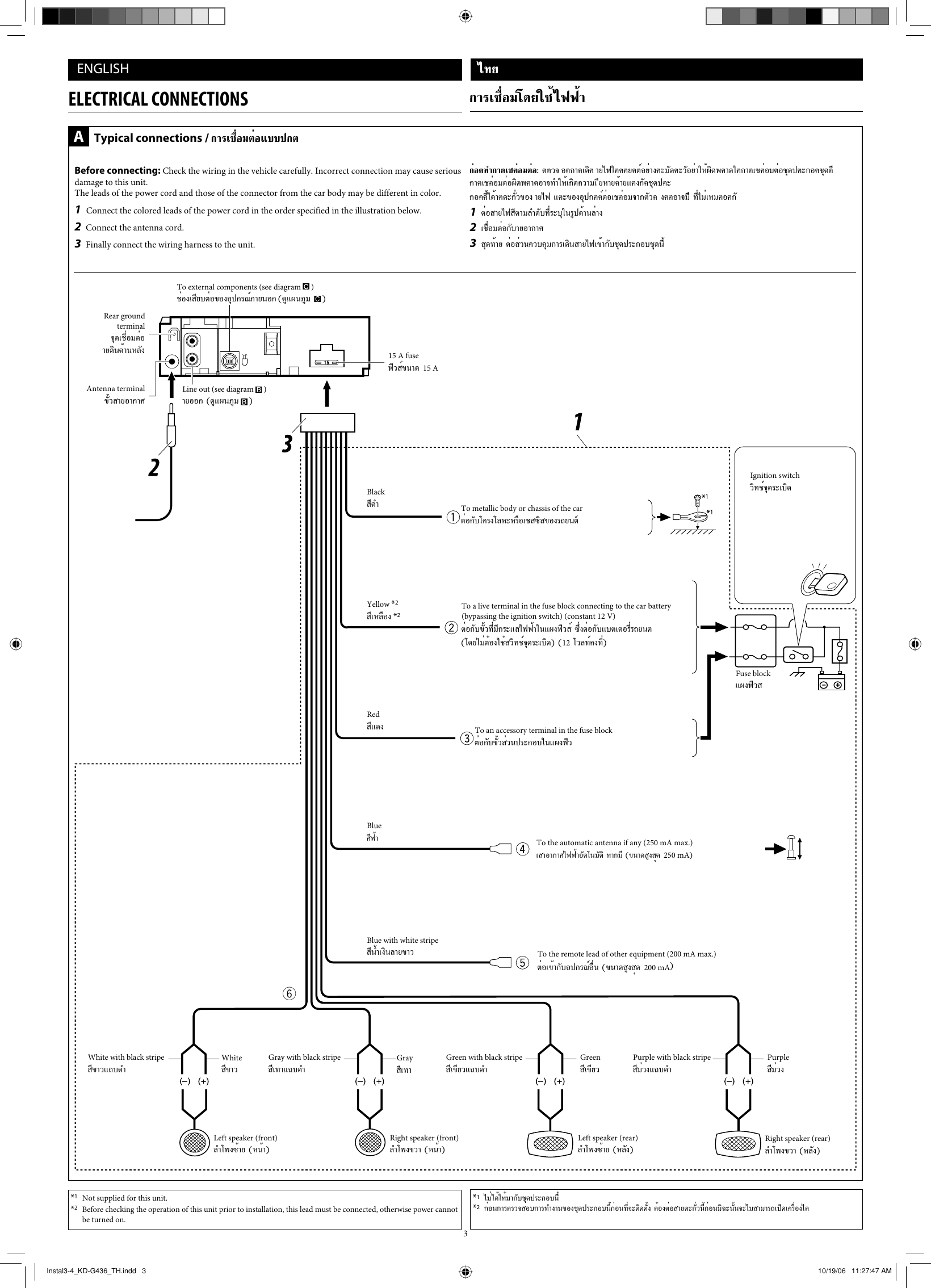 Page 3 of 4 - JVC KD-G435U/UH Instal1-2_KD-G436_TH User Manual KD-G435U/UH, KD-G436U/UH GET0411-006A