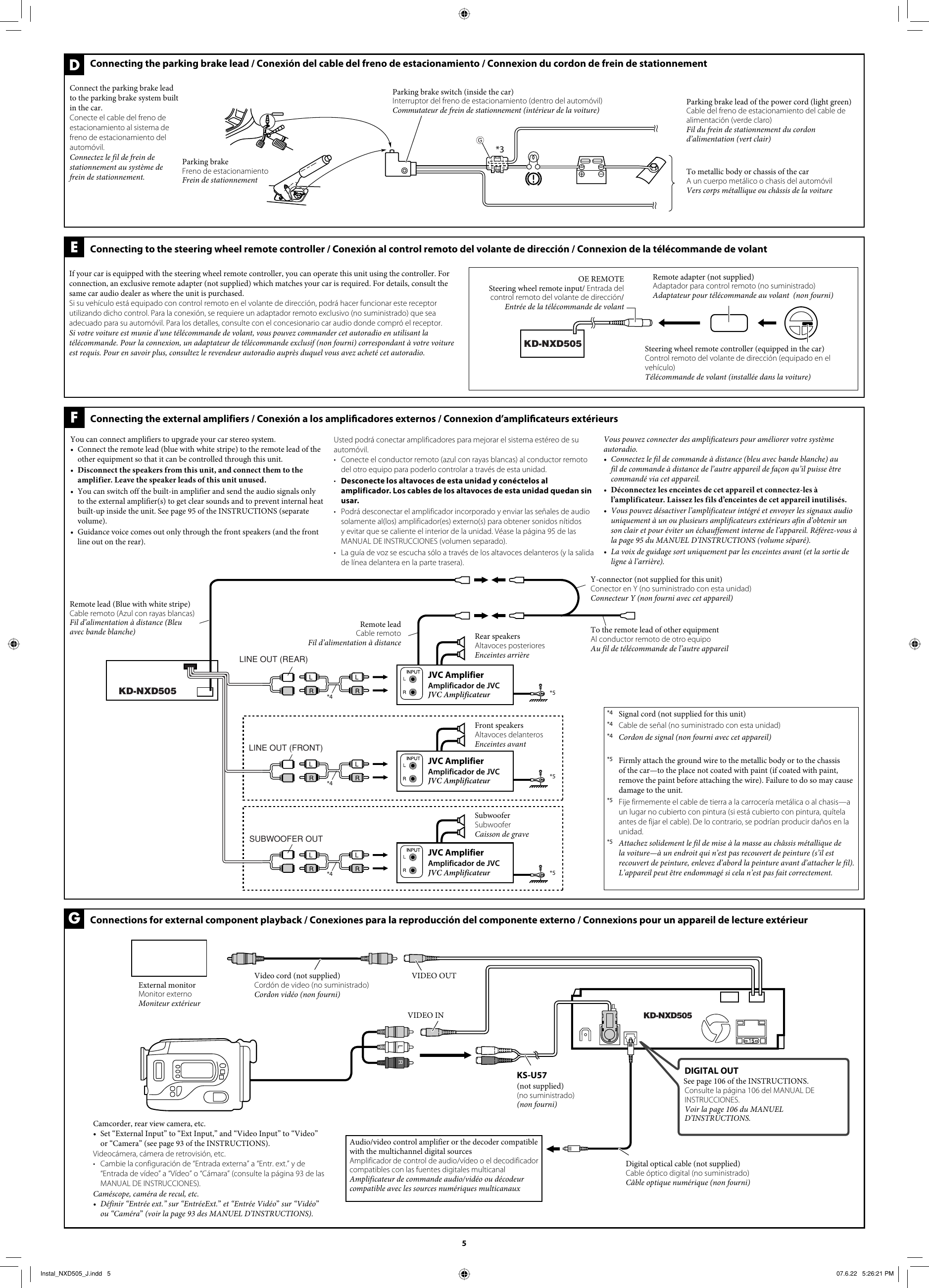 Page 5 of 6 - JVC KD-NXD505J KD-NXD505[J]Installation Manual User LVT1774-002A