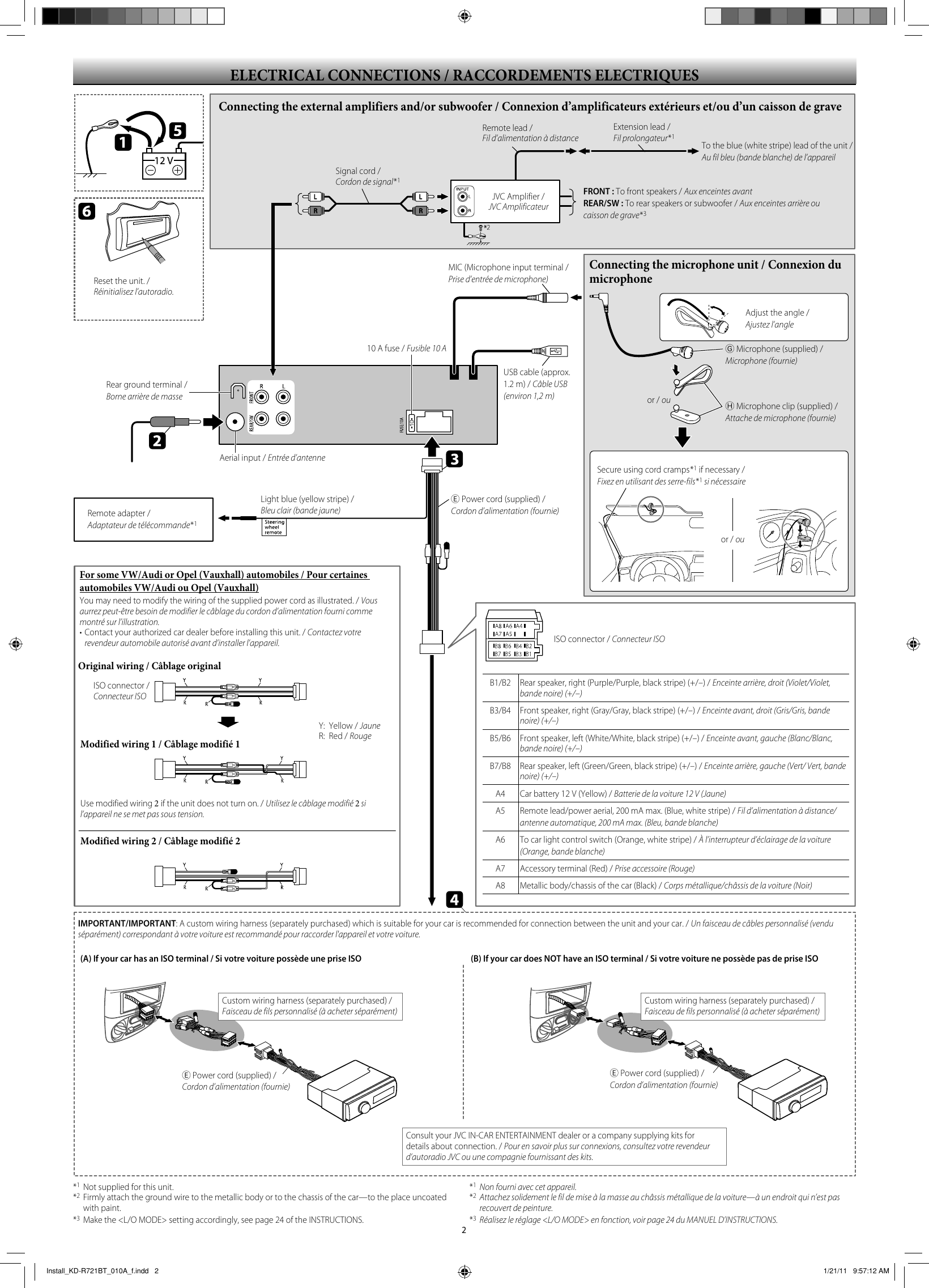 Page 2 of 2 - JVC KD-R721BTE Install_KD-R721BT_010A_f User Manual KD-R721BTE, KD-R721BTEU GET0710-010A