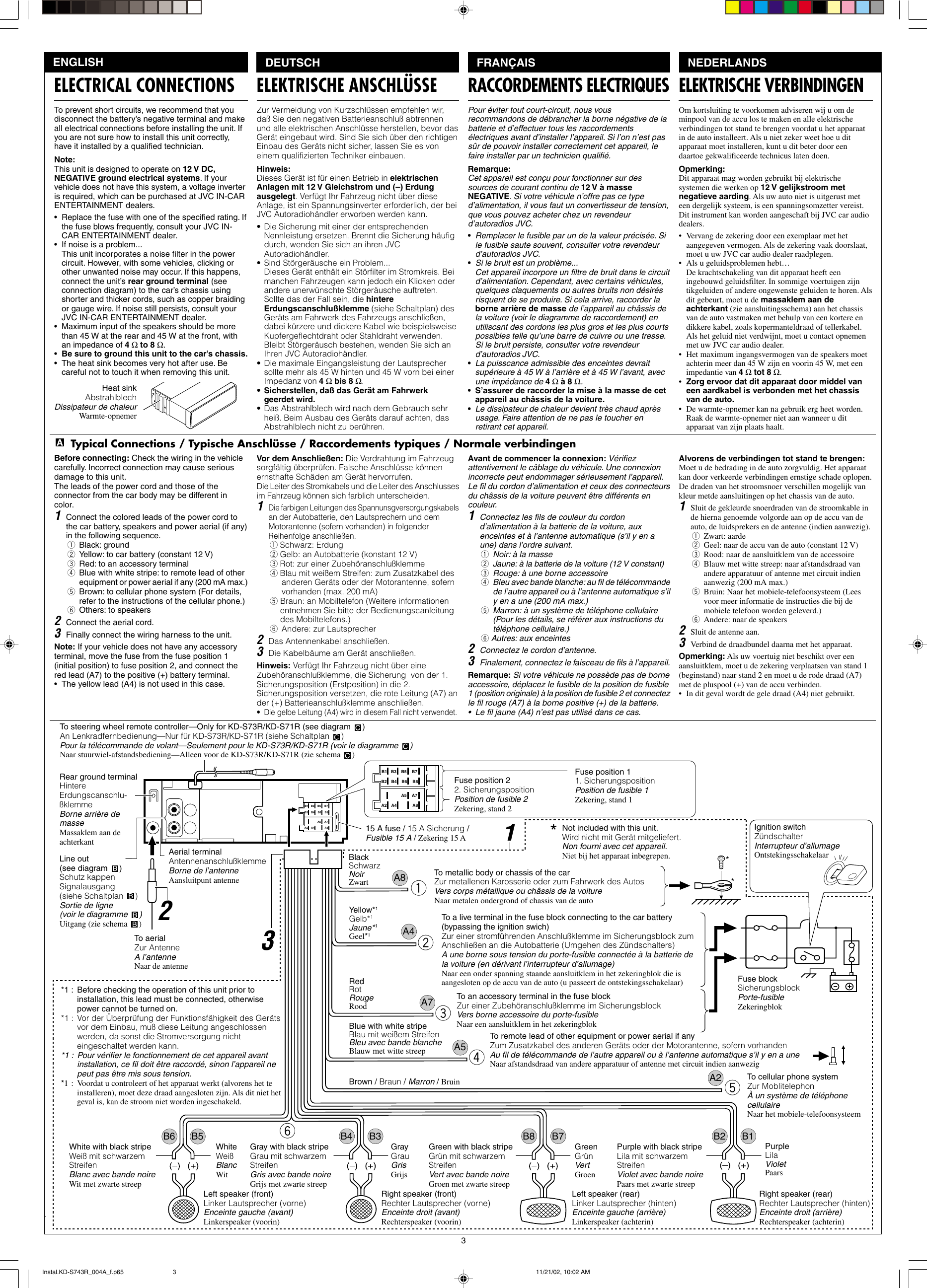 Page 3 of 4 - JVC KD-S71R User Manual KD-S71R, KD-S73R, KD-S741R, KD-S743R GET0118-004A