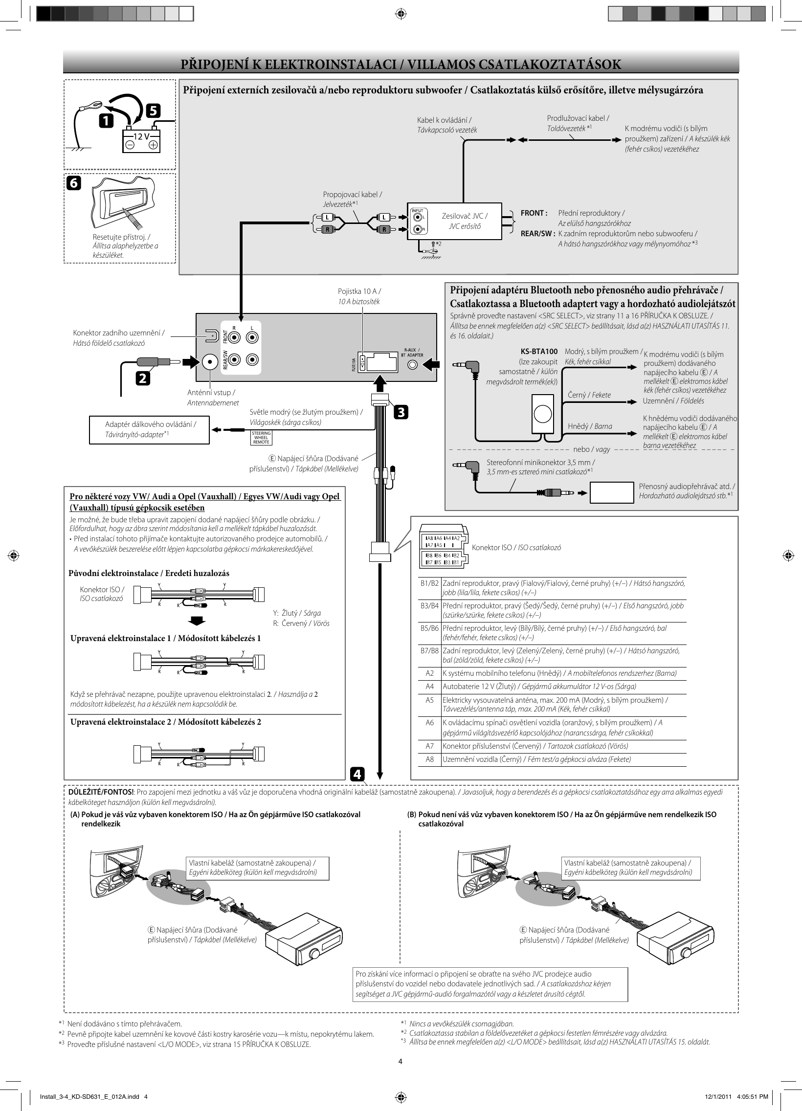 Page 4 of 4 - JVC KD-SD631EY KD-SD631 User Manual INSTALLATION GET0775-012A