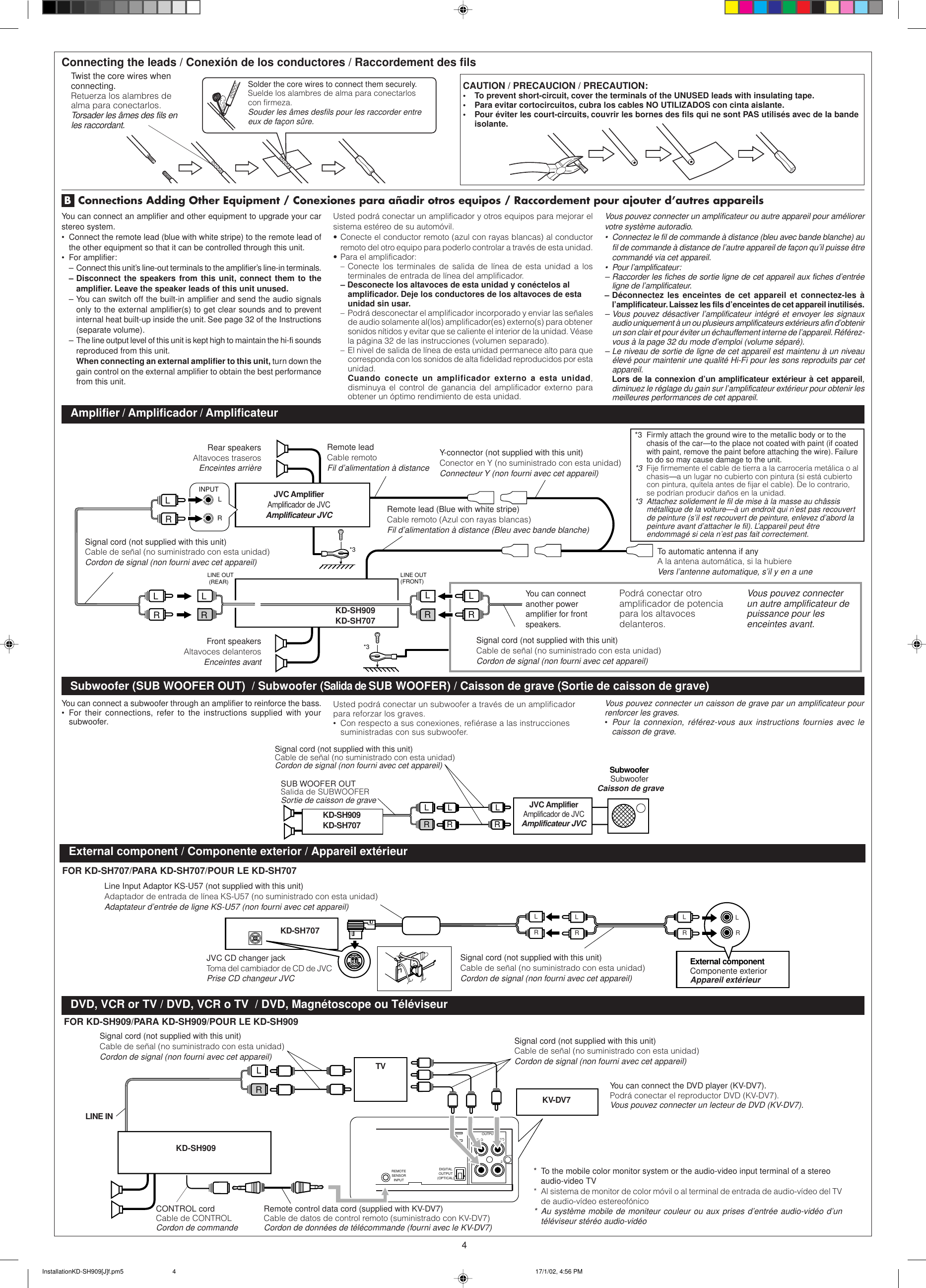 Page 4 of 4 - JVC KD-SH909 KD-SH909/KD-SH707 User Manual LVT0830-002A
