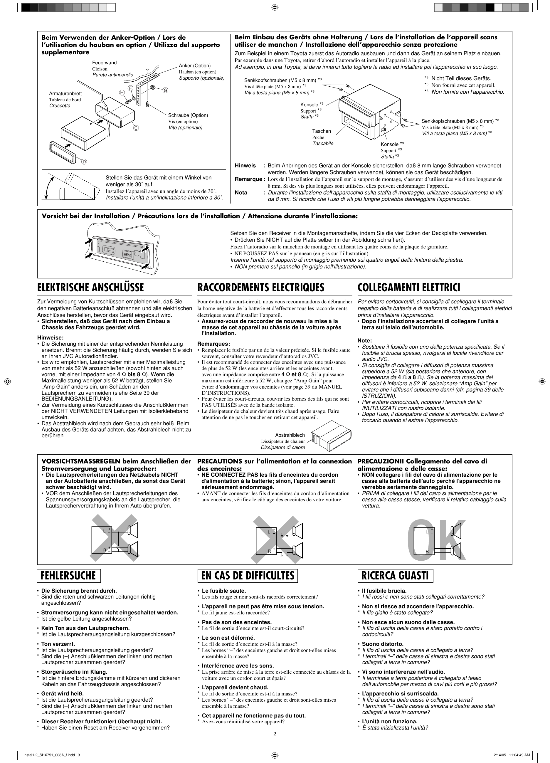 Page 2 of 4 - JVC KD-SHX751E KD-SHX751[E] User Manual LVT1311-008A