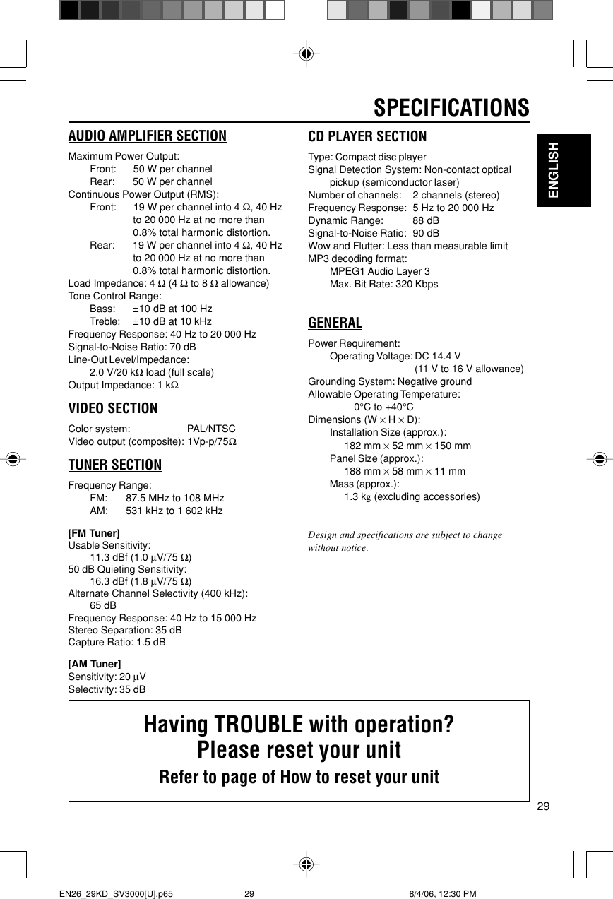 Jvc Kd Sv3000u Sv3000 U User Manual Lvt1003 001d