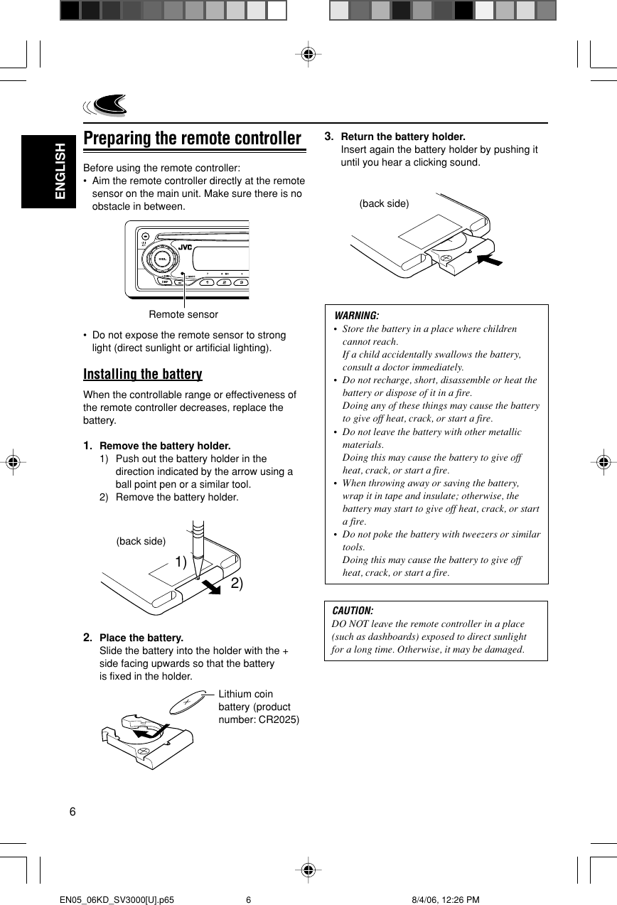 Jvc Kd Sv3000u Sv3000 U User Manual Lvt1003 001d