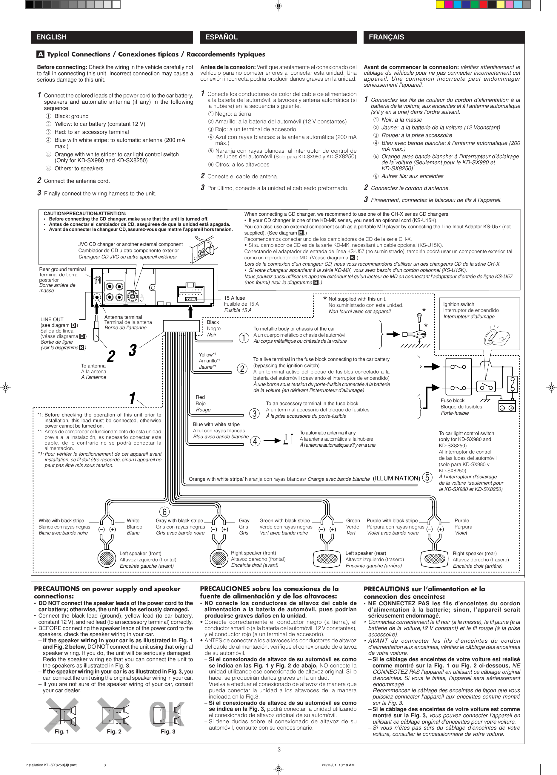 Page 3 of 4 - JVC KD-SX980 KD-SX980/KD-SX8250/KD-SX780 User Manual GET0071-002A