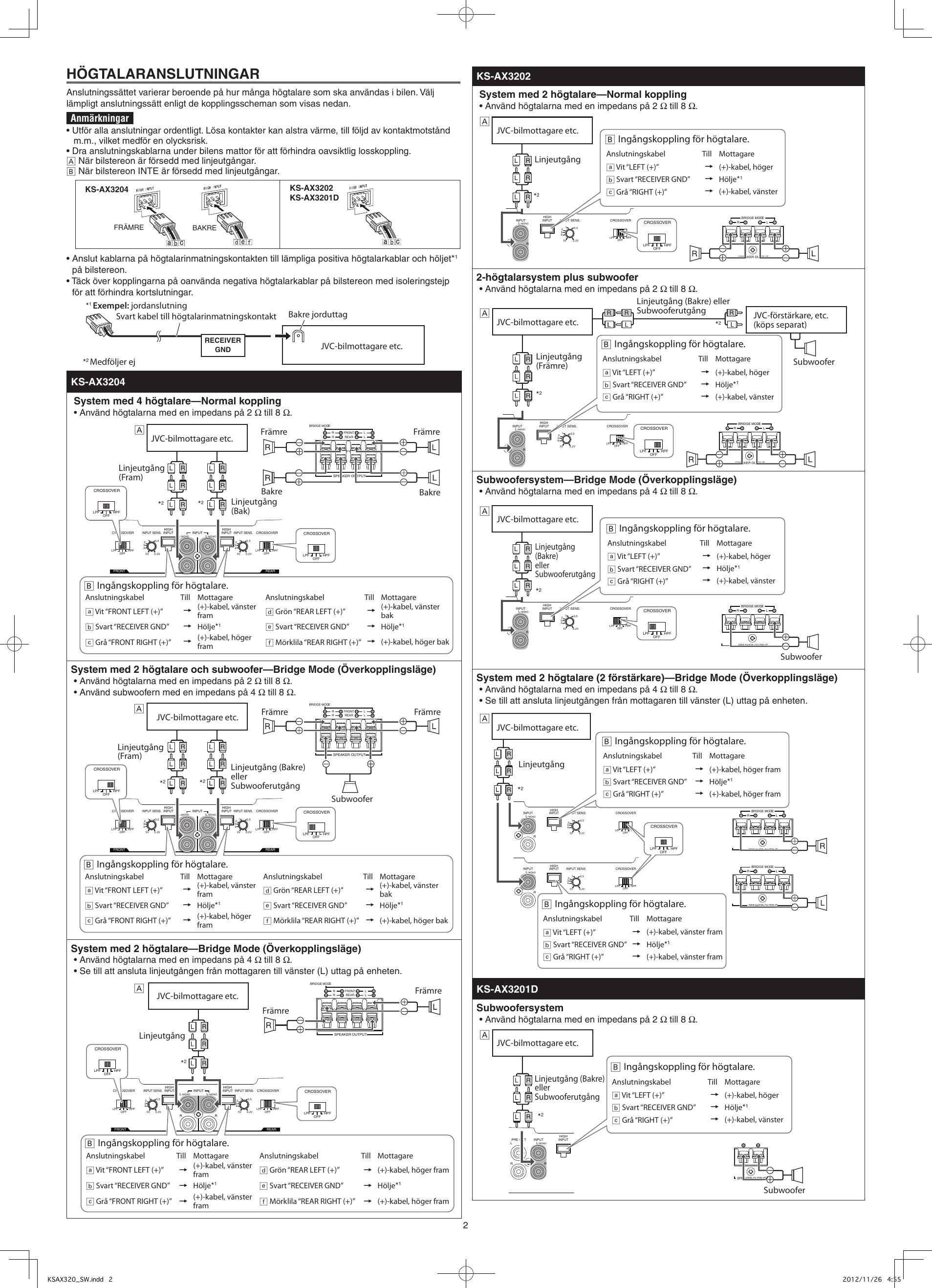 Page 5 of 6 - JVC KS-AX3201DK User Manual KS-AX3201DK, KS-AX3202K, KS-AX3204K LVT2437-003A