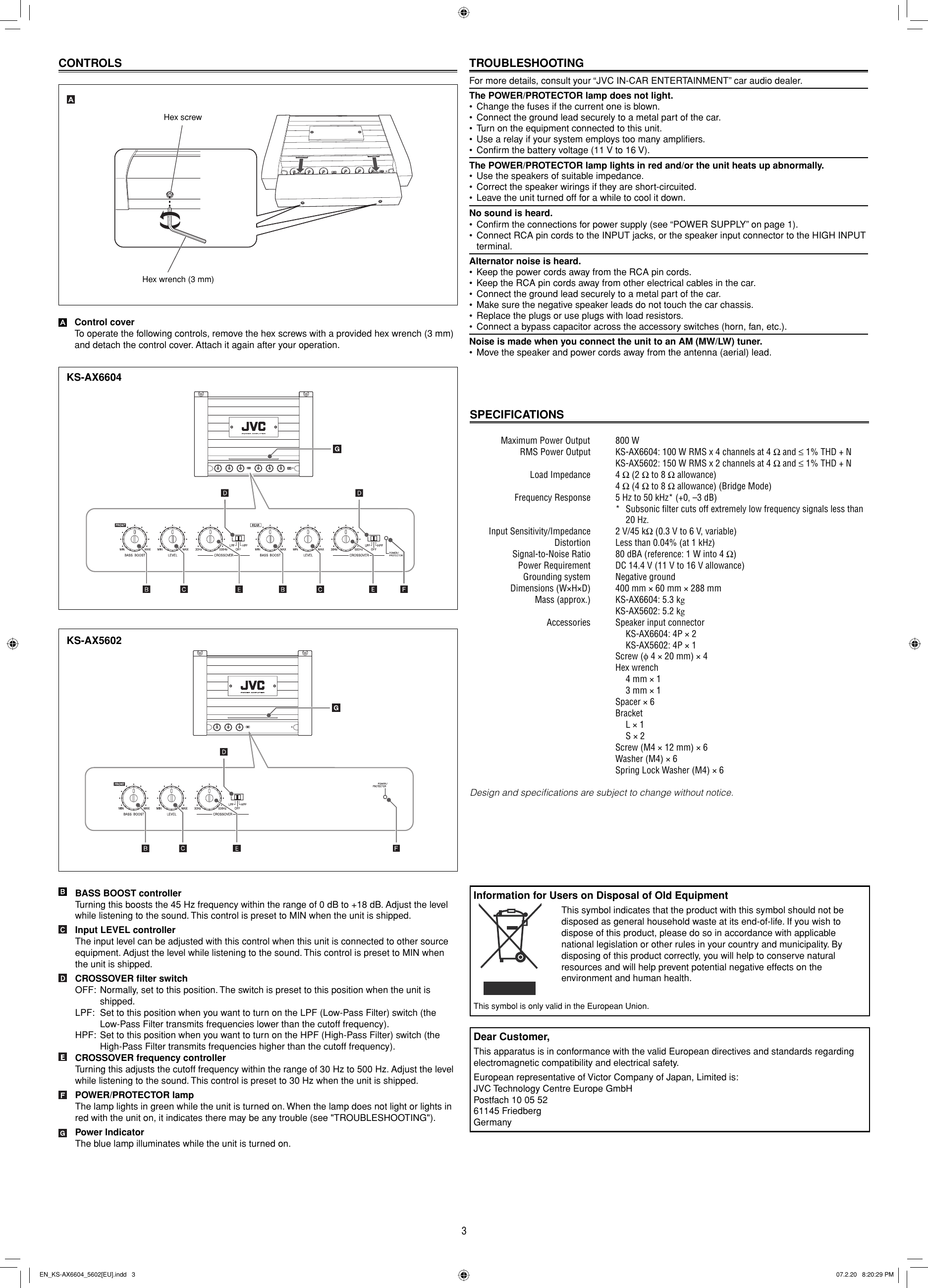 Page 3 of 6 - JVC KS-AX5602E/U EN_KS-AX6604_5602[EU] User Manual KS-AX5602E/U, KS-AX6604E/U LVT1697-001A