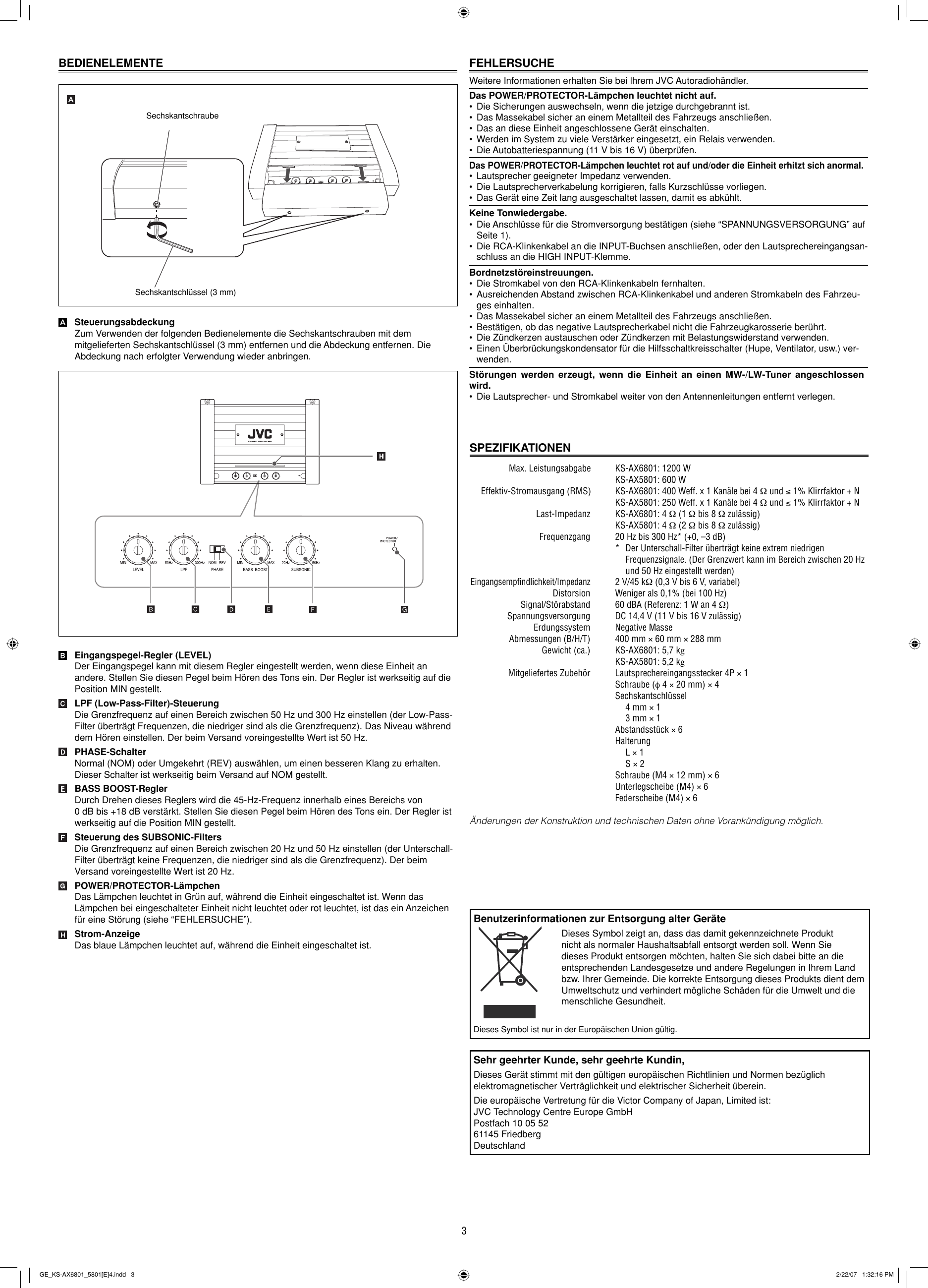 Page 3 of 6 - JVC KS-AX5801E KS-AX6801/KS-AX5801[E] User Manual KS-AX5801E, KS-AX6801E LVT1698-003A