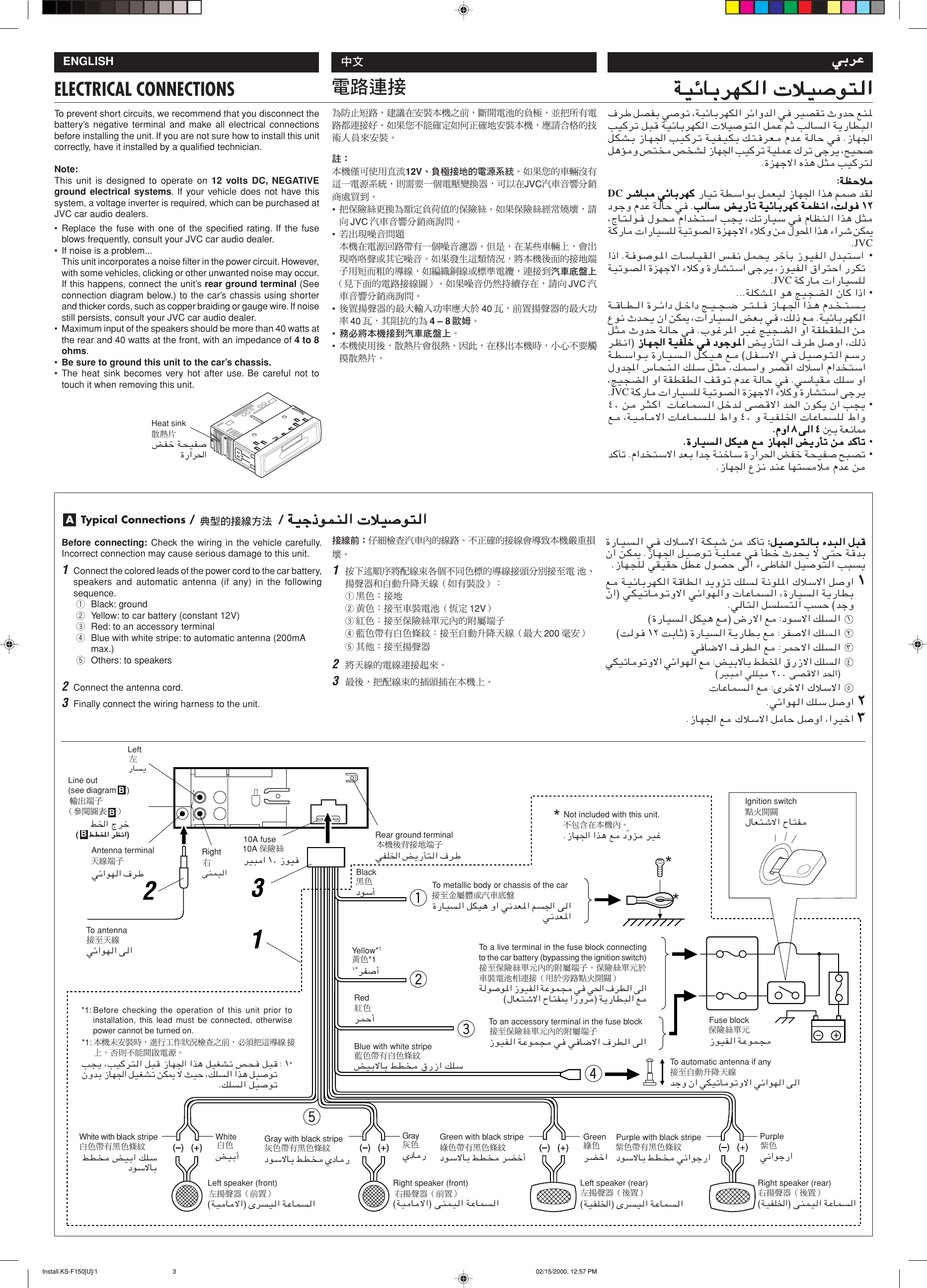 Page 3 of 4 - JVC KS-F150 User Manual FSUN3096-T181