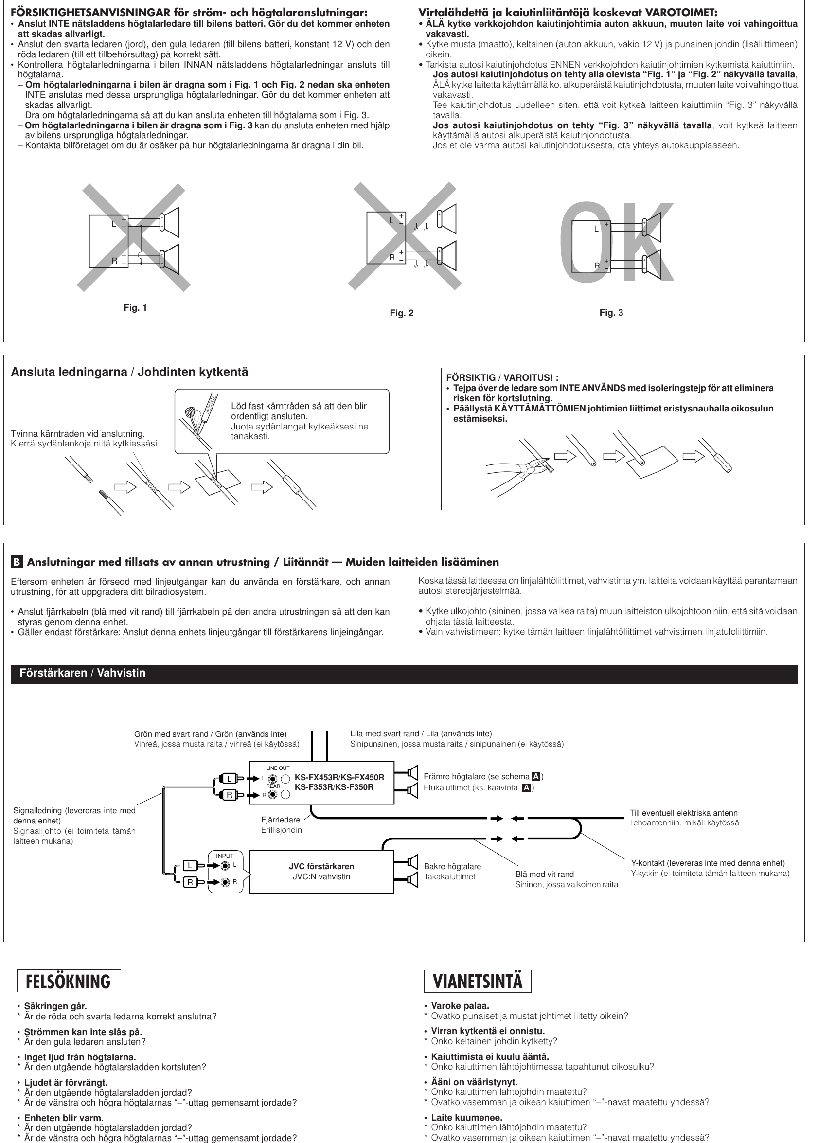 Page 4 of 4 - JVC KS-F350R Insta-453/450/353/350(Sw.Fi) User Manual KS-F350R, KS-F353R FSUN3101-T481