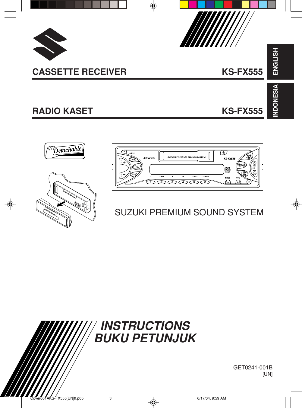 JVC KS FX555UN Cover001AKS FX555[UN]ff.p65 User Manual GET0241 001B