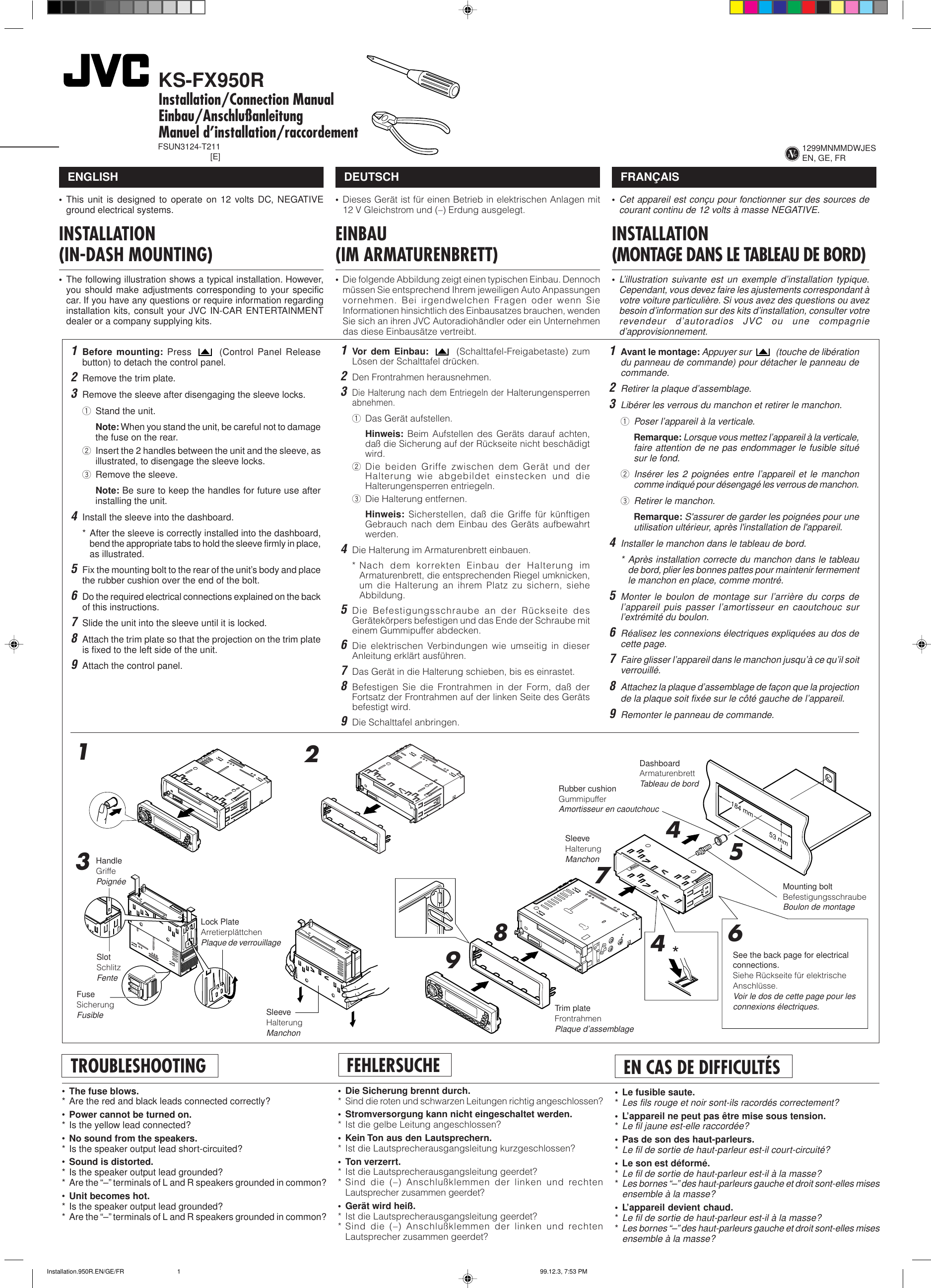 Page 1 of 4 - JVC KS-FX950R User Manual FSUN3124-T211