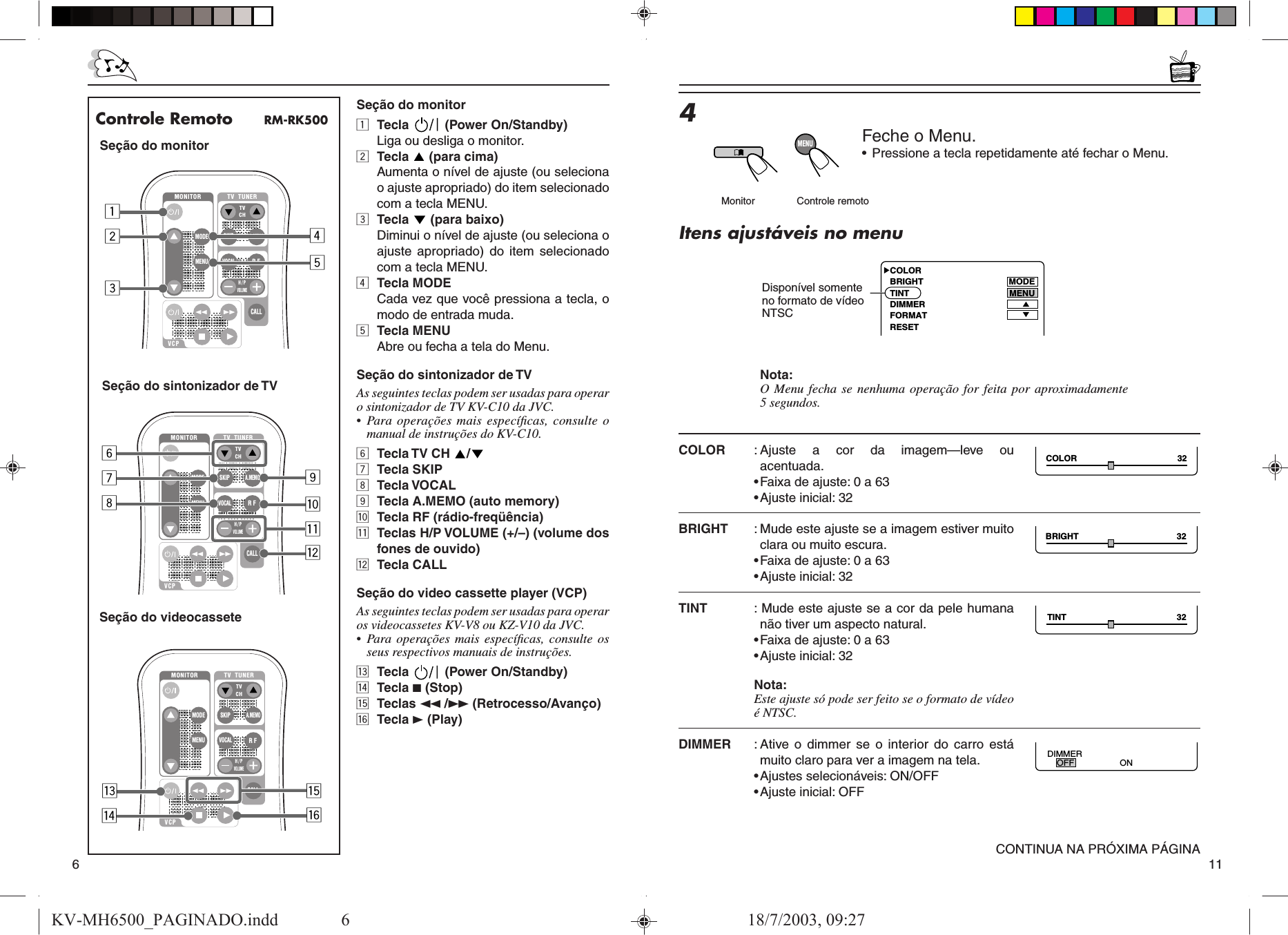 Page 6 of 8 - JVC KV-MH6500 KV-MH6500_PAGINADO User Manual INST