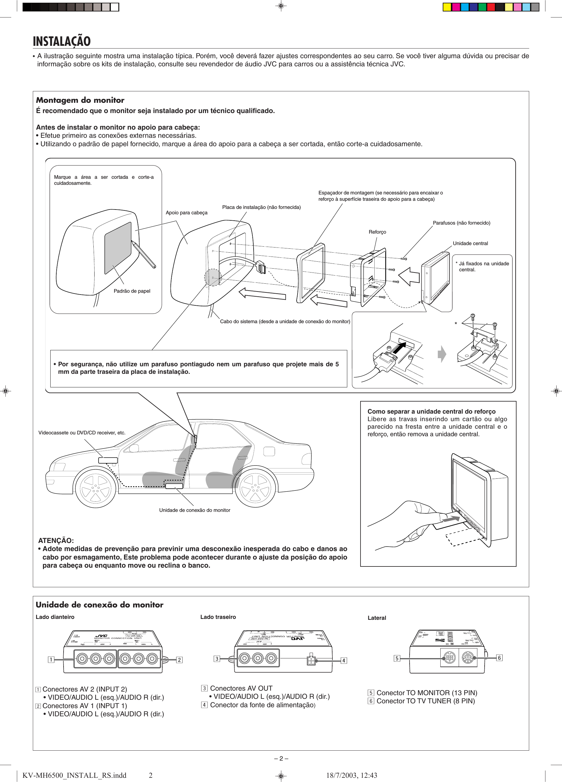 Page 2 of 4 - JVC KV-MH6500 KV-MH6500_INSTALL_RS User Manual INST INSTALL